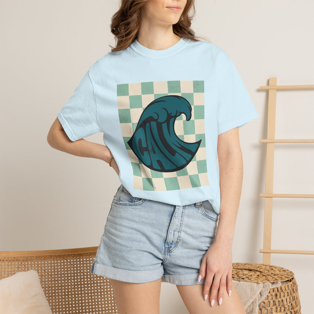 Sea Wave Shirt Ocean Calm Gift Women Graphic Tee Wave T-Shirt Marine Fan Surf Tshirt Serene Graphic Old School Lattice Tshirt