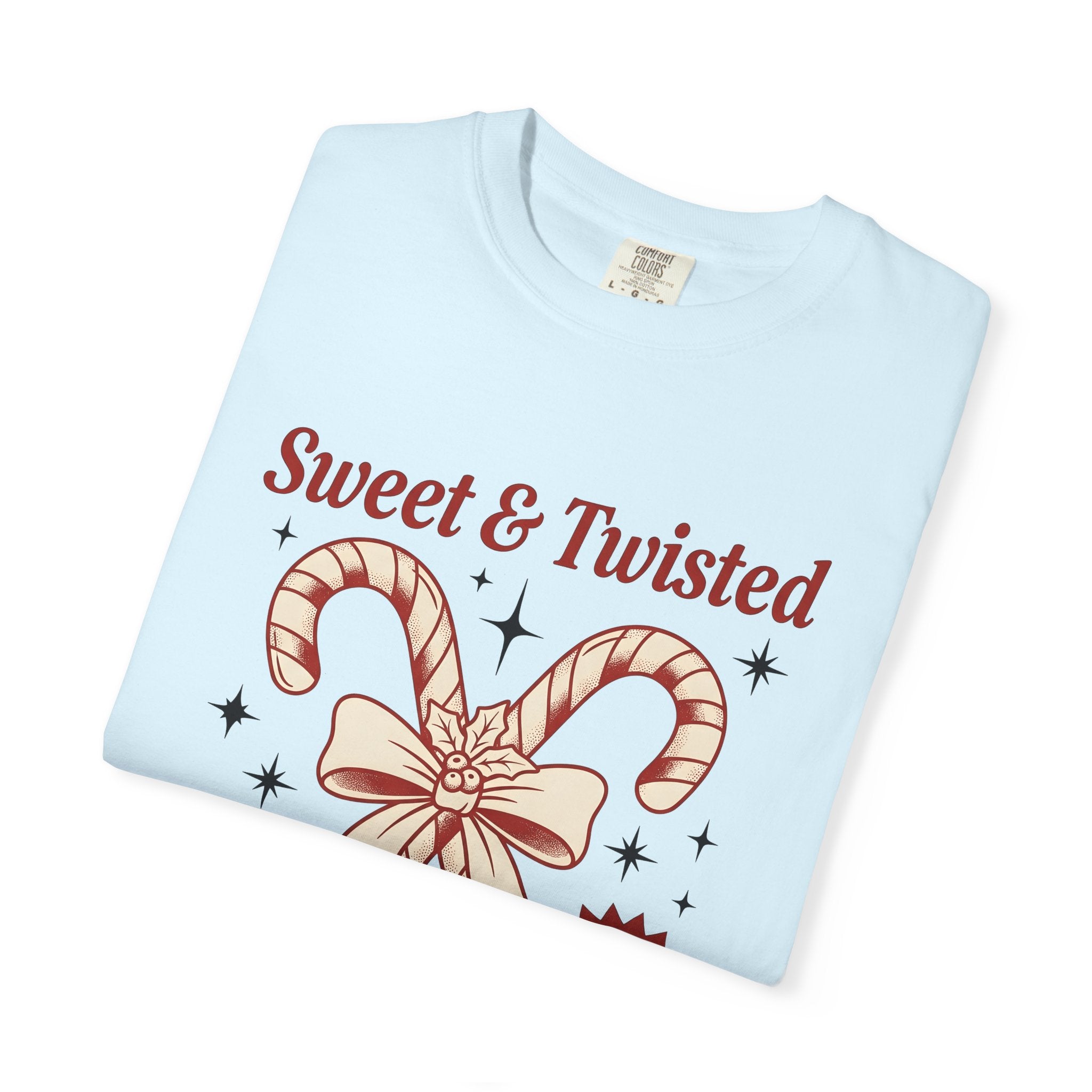 Candy Cane Shirt Christmas Holiday Gift Women Vintage Tee Peppermint T-Shirt Xmas Fan Distressed Tshirt Seasonal Graphic Retro Bow Tshirt