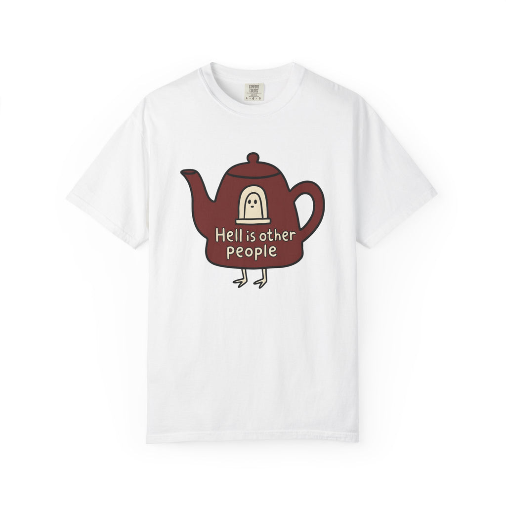 Tea Kettle Icon Shirt Boho Chic Gag Gift Women Line Art Tee Kettle T-Shirt Bohemian Fan Minimalist Tshirt Joke Graphic Basic Apparition