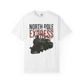 Classic Train Shirt Christmas Seasonal Gift Women Vintage Tee Locomotive T-Shirt Xmas Fan Holiday Tshirt Seasonal Graphic Sketch Garland