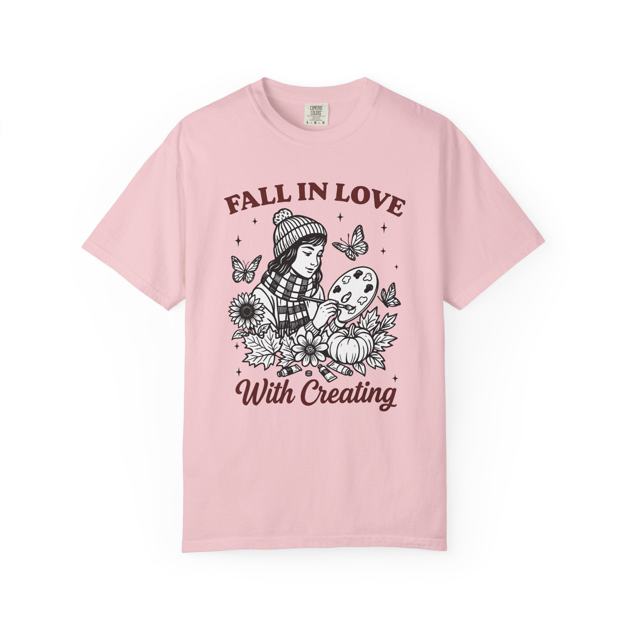 Artist Girl Shirt Art Autumn Gift Women Hand Drawn Tee Illustrator T-Shirt Artistic Art Enthusiast Drawing Design Fall Graphic Vintage