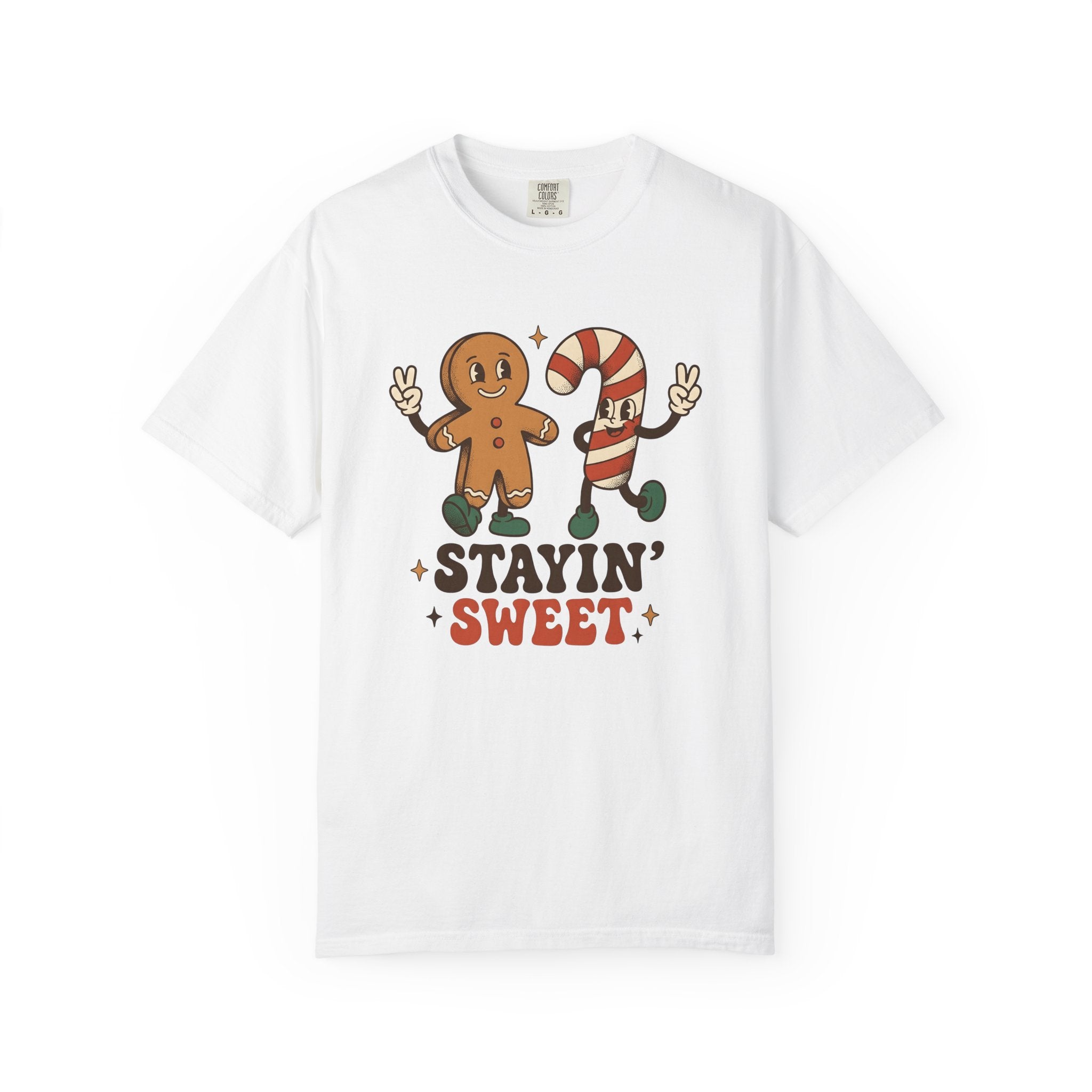 Gingerbread Person Candy Cane Shirt Christmas Festivity Gift Women Animated Tee Gingerbread Man T-Shirt Holiday Fan Cartoon Tshirt