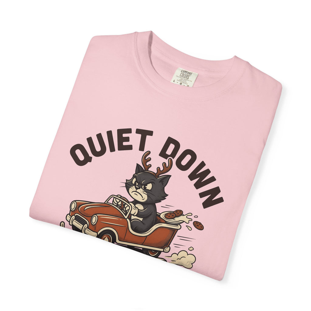 Angry Cat Vehicle Shirt Christmas Animal Gift Women Cartoon Tee Mad Car T-Shirt Xmas Fan Funny Car Graphic Classic Antlers Tshirt