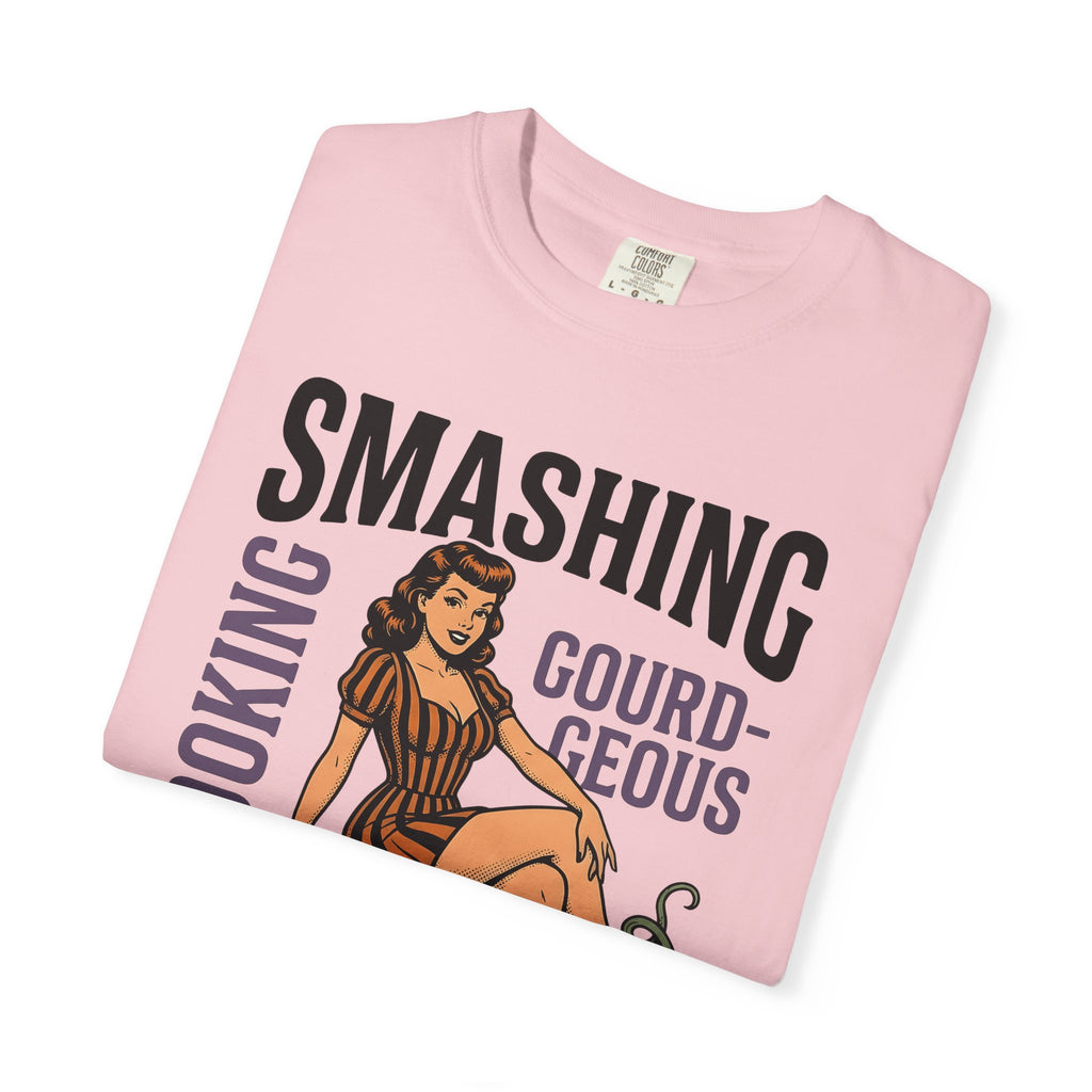 Pinup Girl Pumpkin Shirt Halloween Pinup Gift Women Vintage Tee Gourd T-Shirt Horror Fan Retro Tshirt Pinup Graphic Retro Checkerboard