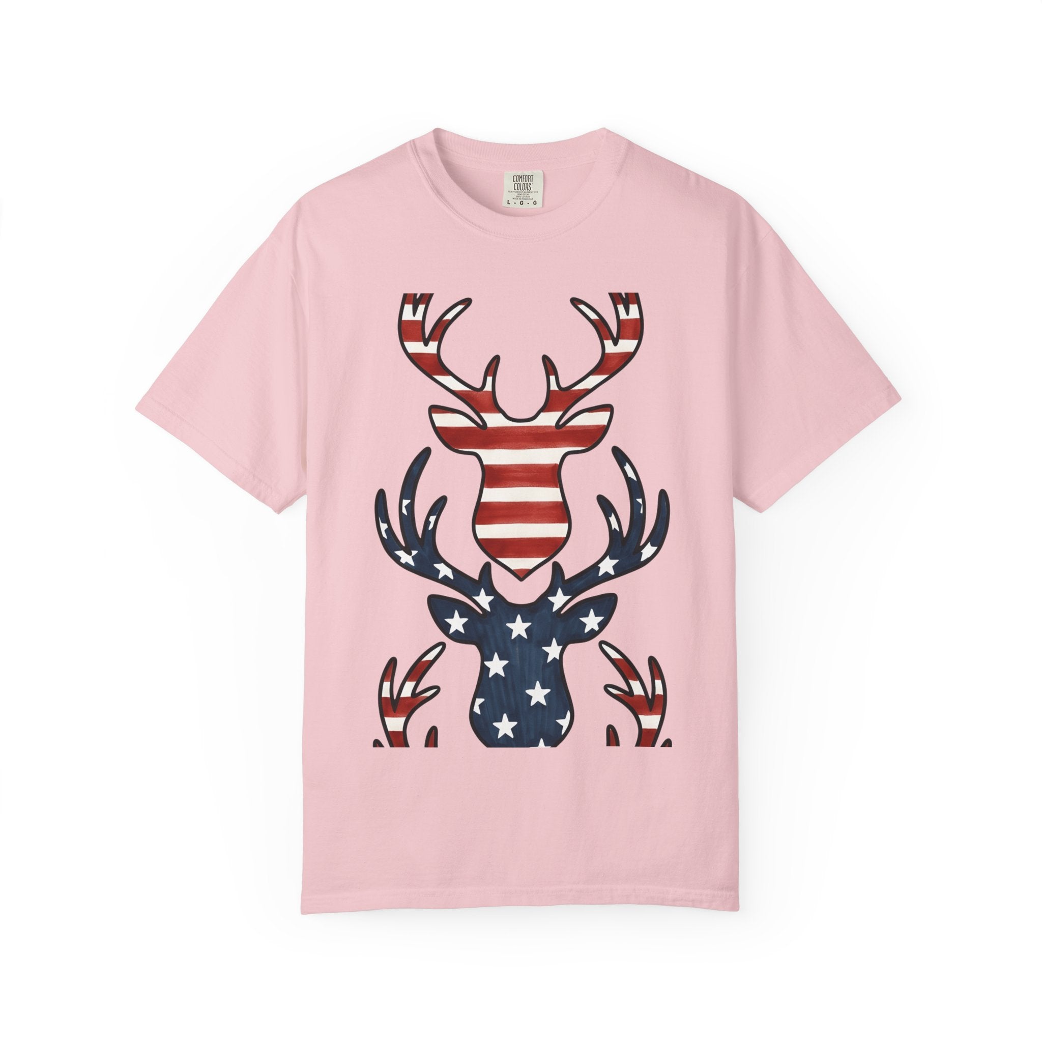 Buck Antlers Shirt 4th Of July Game Hunting Gift Women Retro Tee Deer Antlers T-Shirt Independence Day Enthusiast Vintage Tshirt Hunter