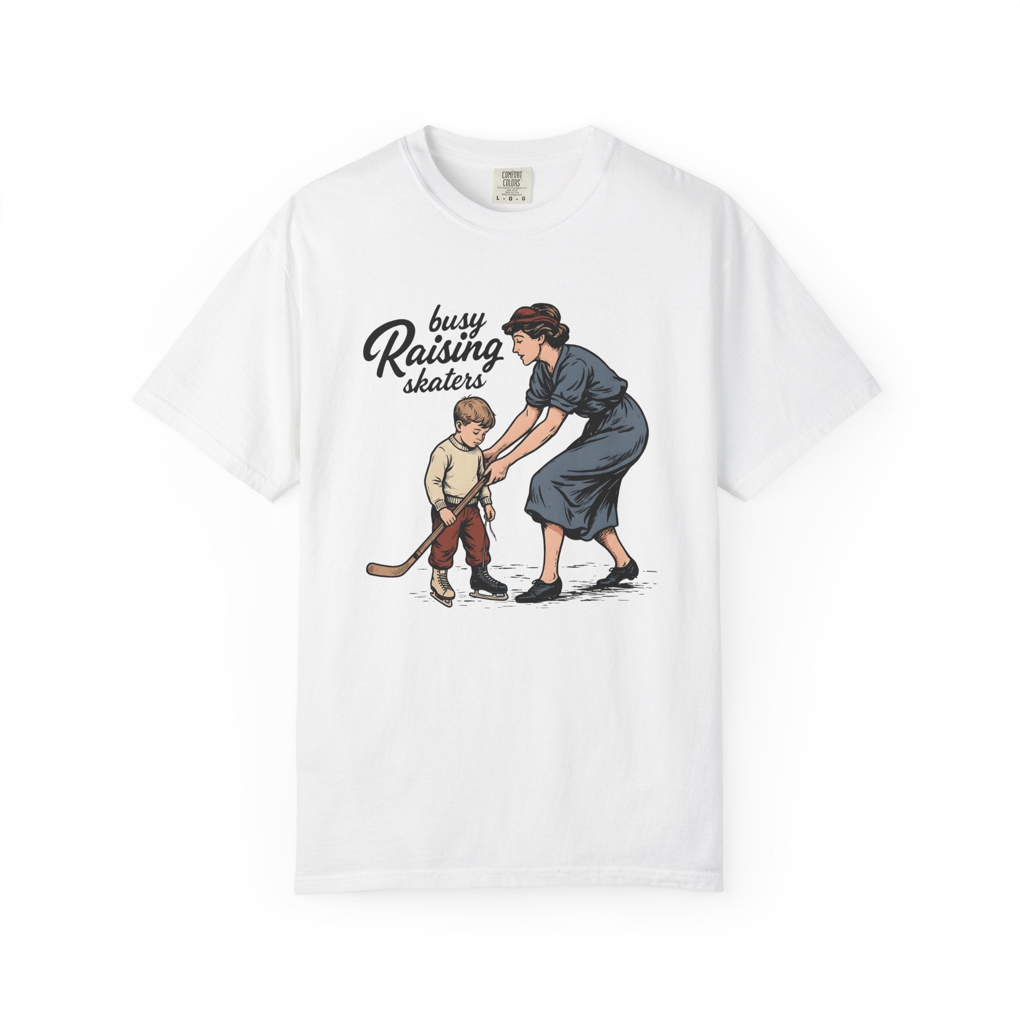 Mother Child Hockey Shirt Moms Hockey Gift Women Retro Tee Hockey Mom T-Shirt Mom Fan Vintage Tshirt Hockey Graphic Sketch Hockey Stick