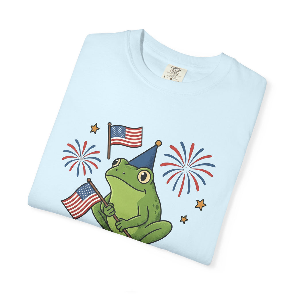 Frog Party Hat Shirt 4th Of July Animal Gift Women Cartoon Tee Toad T-Shirt Independence Day Fan Comic Tshirt Wildlife Graphic Vintage