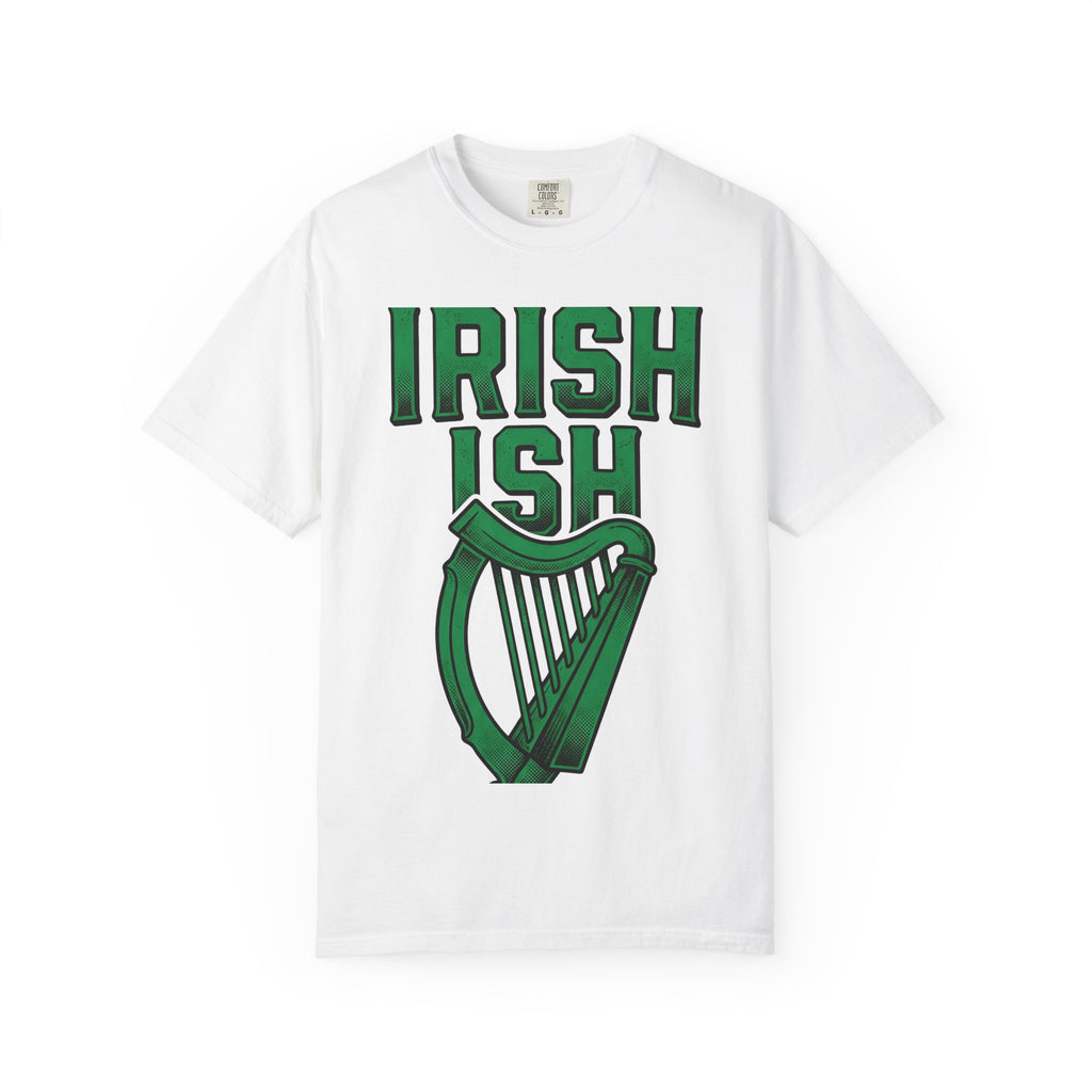 Harp Drawing Shirt St Patrick's Day Gaelic Gift Women Graphic Tee Lyre T-Shirt Shamrock Fan Celtic Tshirt Gaelic Graphic Classic Antique