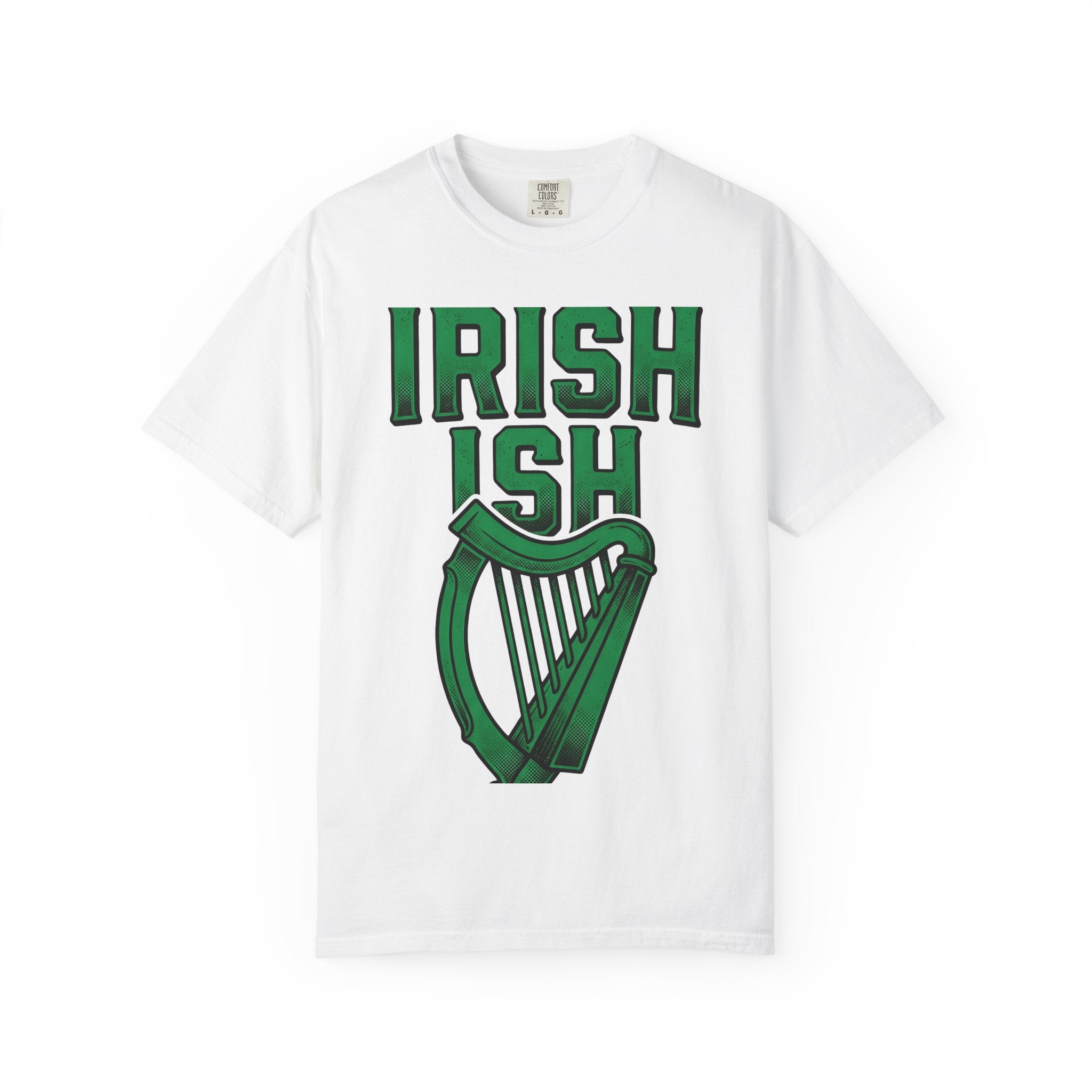Harp Drawing Shirt St Patrick's Day Gaelic Gift Women Graphic Tee Lyre T-Shirt Shamrock Fan Celtic Tshirt Gaelic Graphic Classic Antique