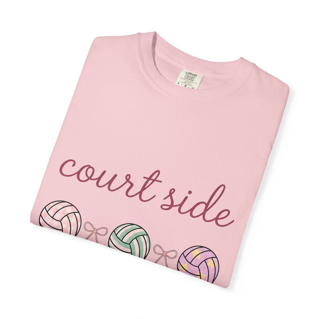 Volleyballs Shirt Volleyball Group Gift Women Soft Colors Tee Beachball T-Shirt Volleyball Fan Pastel Tshirt Team Graphic Simple Ribbons