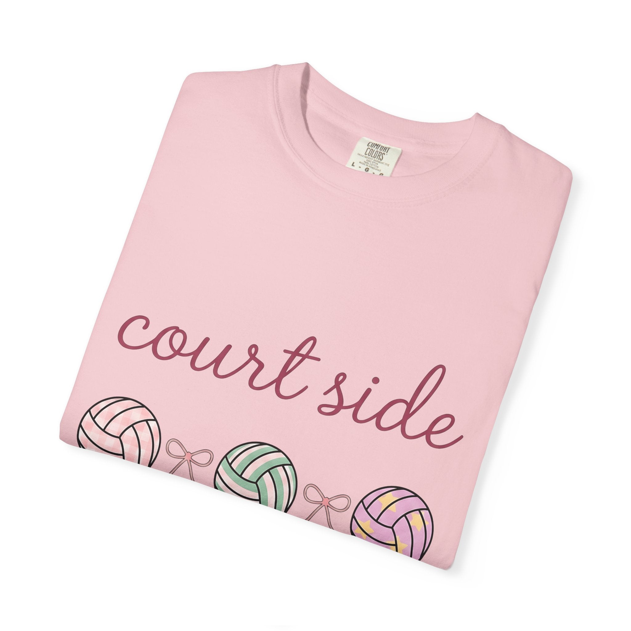 Volleyballs Shirt Volleyball Group Gift Women Soft Colors Tee Beachball T-Shirt Volleyball Fan Pastel Tshirt Team Graphic Simple Ribbons