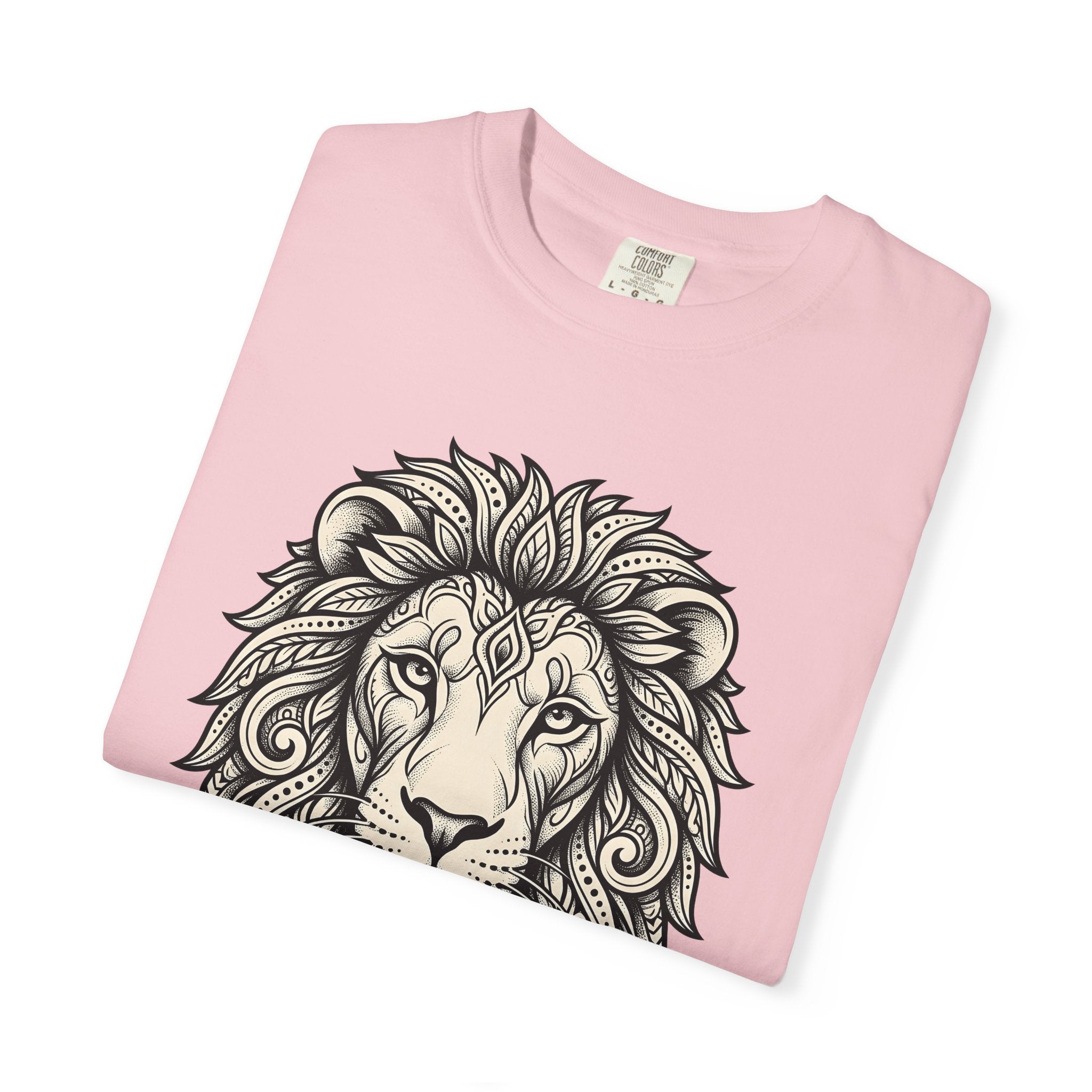 Lion Head Shirt Animals Astrology Gift Women Tribal Tee Lion T-Shirt Wildlife Fan Primitive Tshirt Zodiac Graphic Sketch Design Tshirt