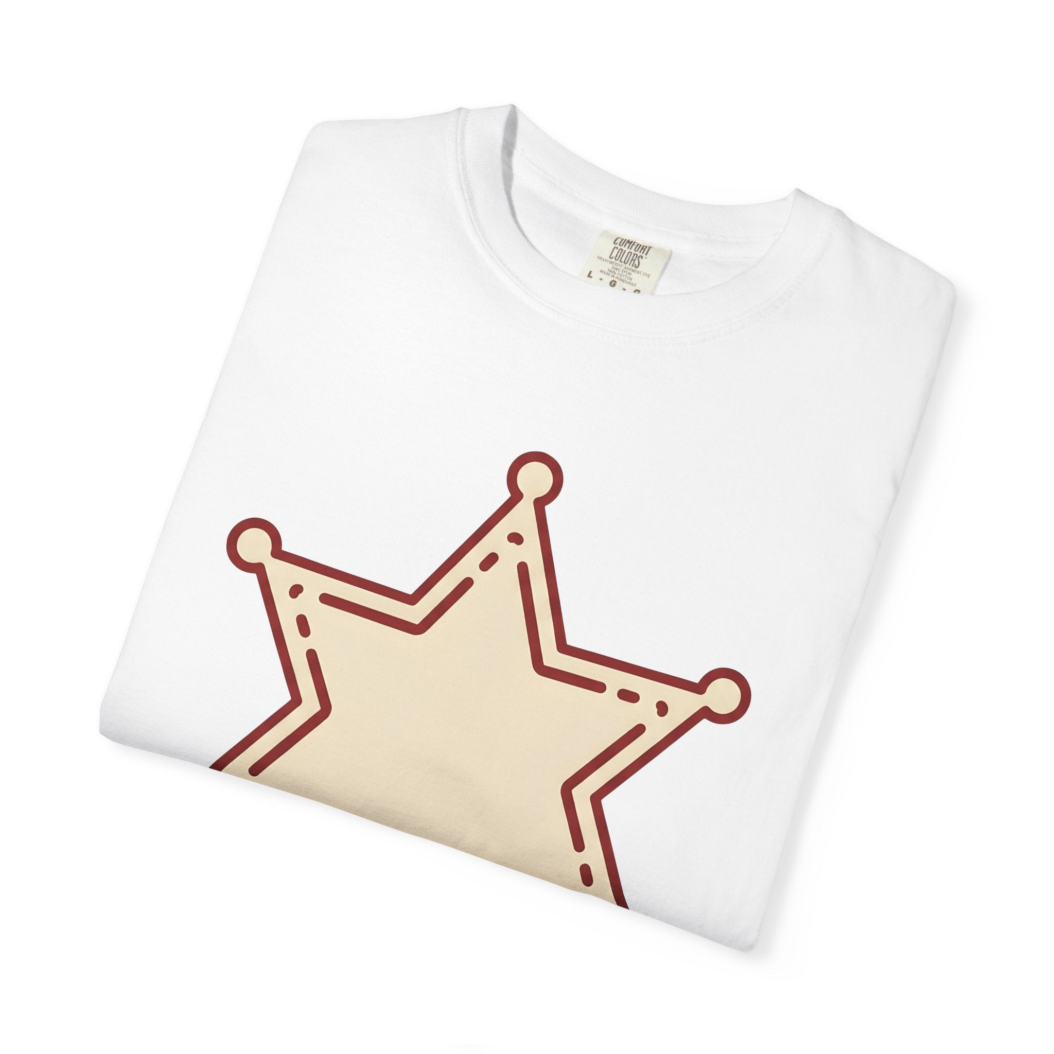 Sheriff Badge Shirt Cowgirl Western Gift Women Doodle Tee Badge T-Shirt Cowboy Fan Lawman Tshirt Rodeo Graphic Retro Star Tshirt