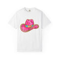 Pink Western Hat Shirt Western Apparel Gift Women Hand Painted Tee Cowboy Hat T-Shirt Rodeo Fan Cowgirl Tshirt Clothing Graphic Rustic
