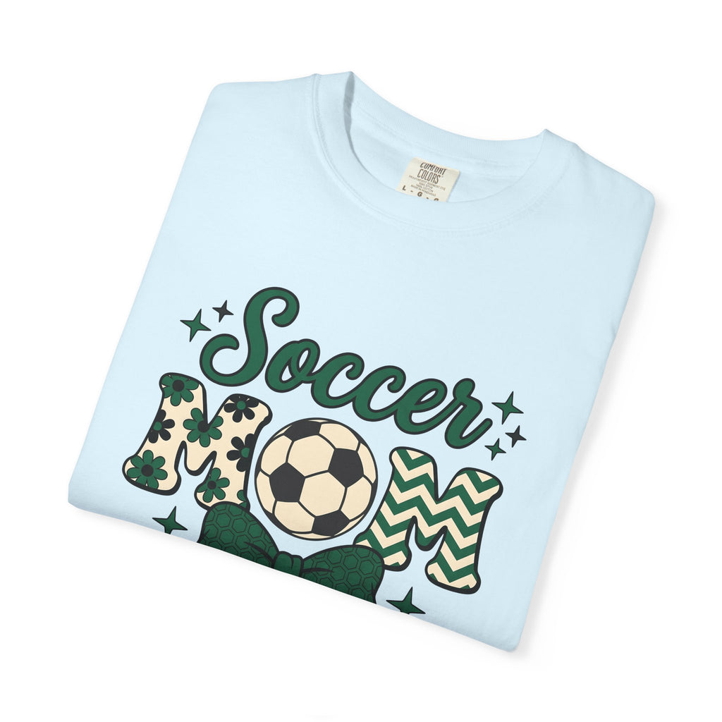 Soccer Ball Shirt Moms Athletics Gift Women Cute Tee Football T-Shirt Mom Enthusiast Adorable Tshirt Sports Graphic Vintage Ribbon Tshirt