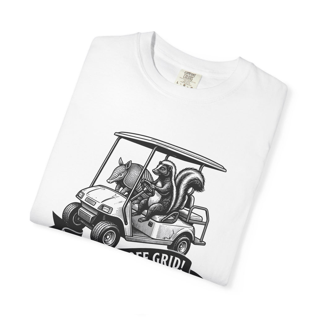 Wildlife Golf Cart Shirt Boho Chic Travel Gift Women Retro Tee Golf Cart T-Shirt Bohemian Fan Vintage Tshirt Adventure Graphic Sketch Flag