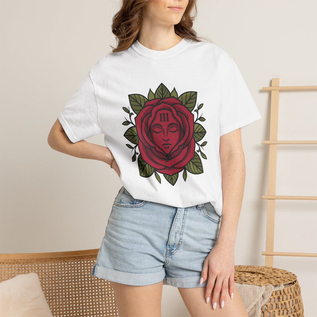 Flower Face Shirt Boho Chic Floral Gift Women Tattoo Tee Floral Face T-Shirt Bohemian Fan Ink Tshirt Blossom Graphic Boho Leaves Tshirt