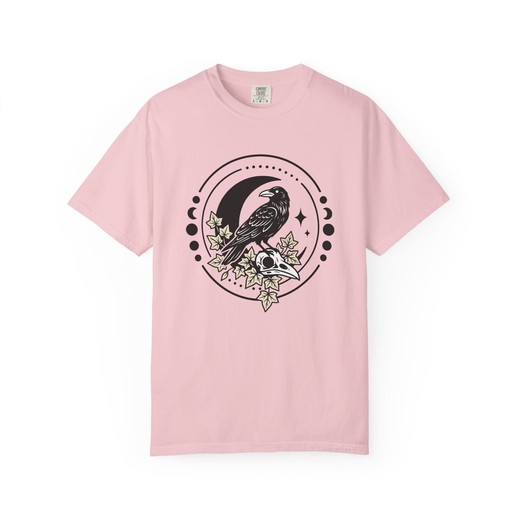 Black Bird Skull Shirt Cottagecore Occult Gift Women Indie Tee Raven T-Shirt Homebody Fan Bohemian Tshirt Mystic Graphic Classic Moon Cycle