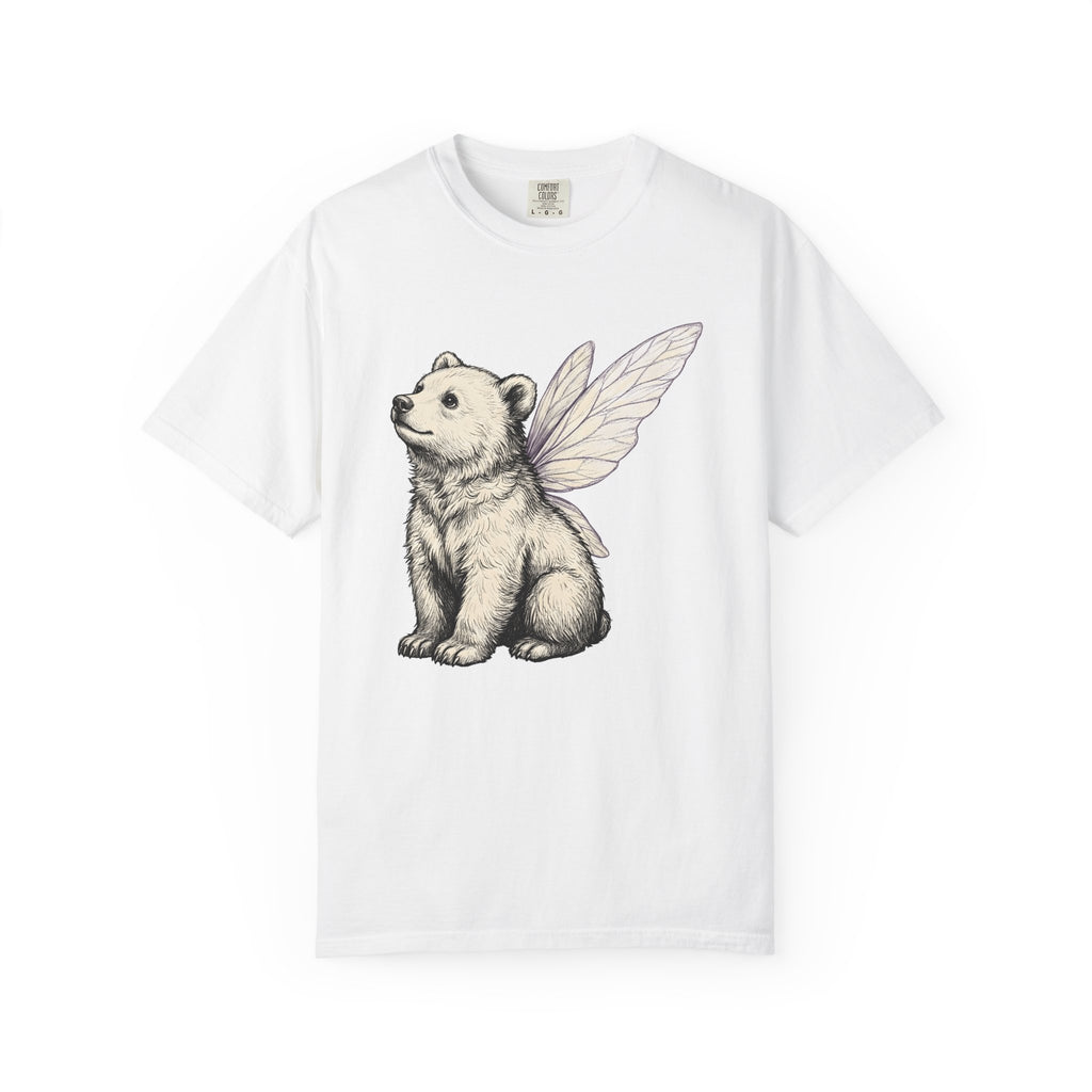 Fairy Bear Shirt Cute Fantasy Gift Women Whimsical Tee Teddy Bear T-Shirt Adorable Fan Cartoon Tshirt Mythical Graphic Hand Drawn Stars