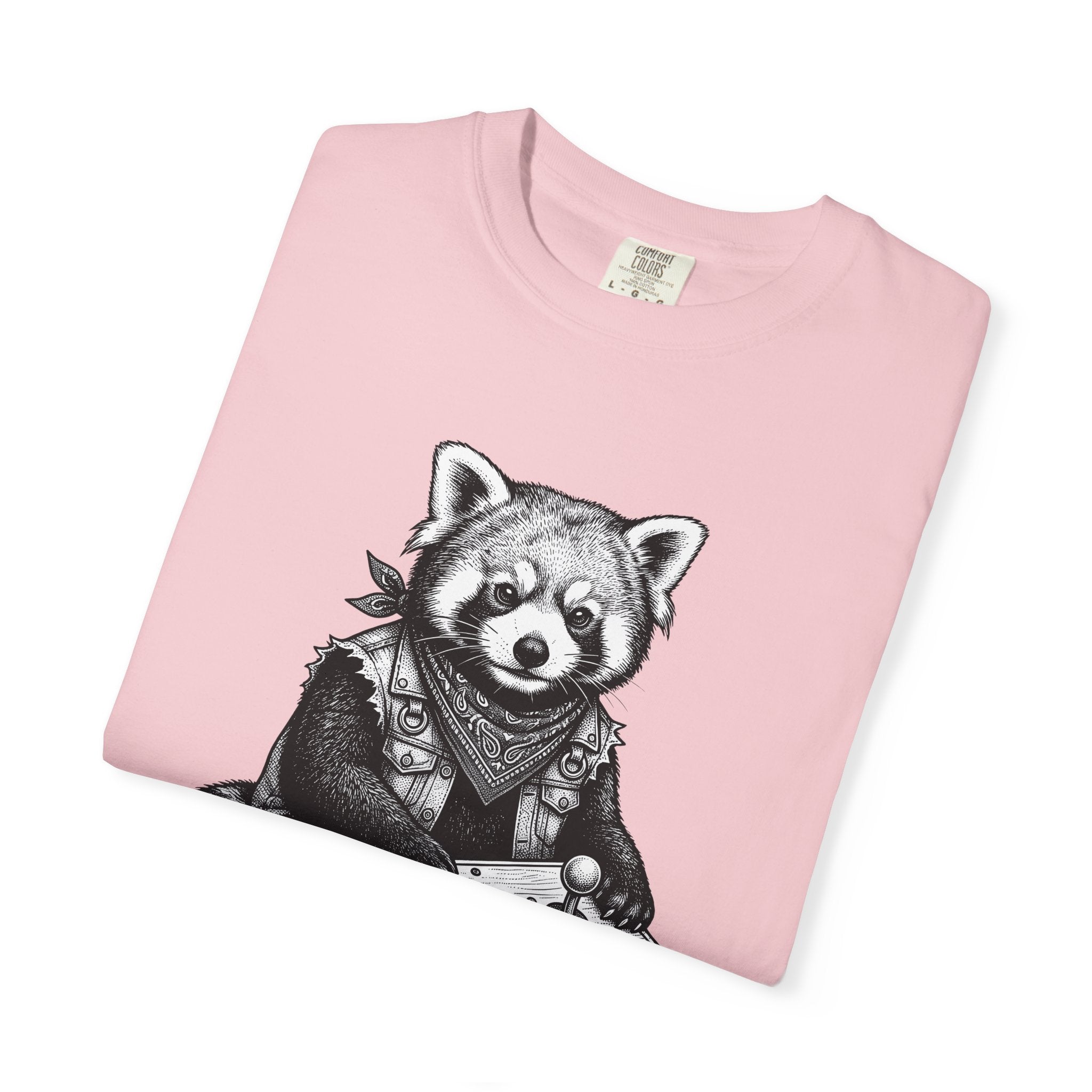 Red Panda Shirt Animals Gaming Gift Women Hand Drawn Tee Panda T-Shirt Wildlife Fan Ailurus Graphic Vintage Arcade Controller Tshirt