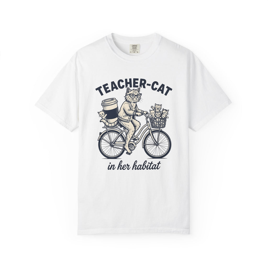 Feline Cycle Shirt Teacher Wildlife Gift Women Rustic Tee Cat Cycle T-Shirt Educator Enthusiast Country Tshirt Animal Graphic Doodle
