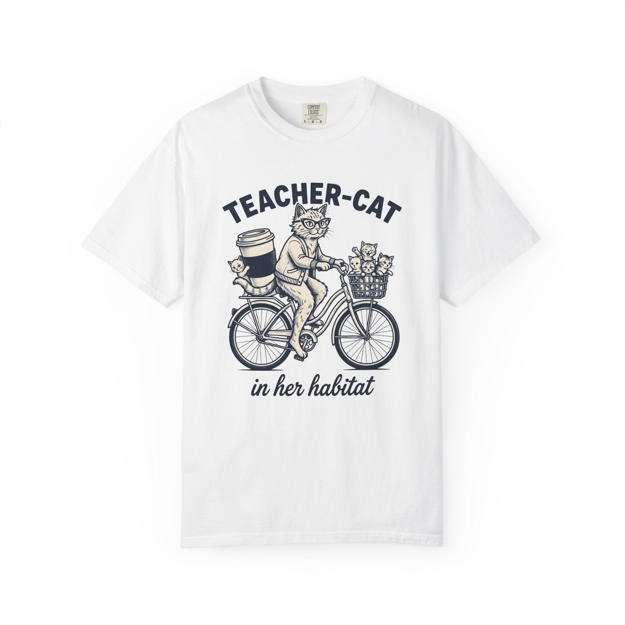 Feline Cycle Shirt Teacher Wildlife Gift Women Rustic Tee Cat Cycle T-Shirt Educator Enthusiast Country Tshirt Animal Graphic Doodle