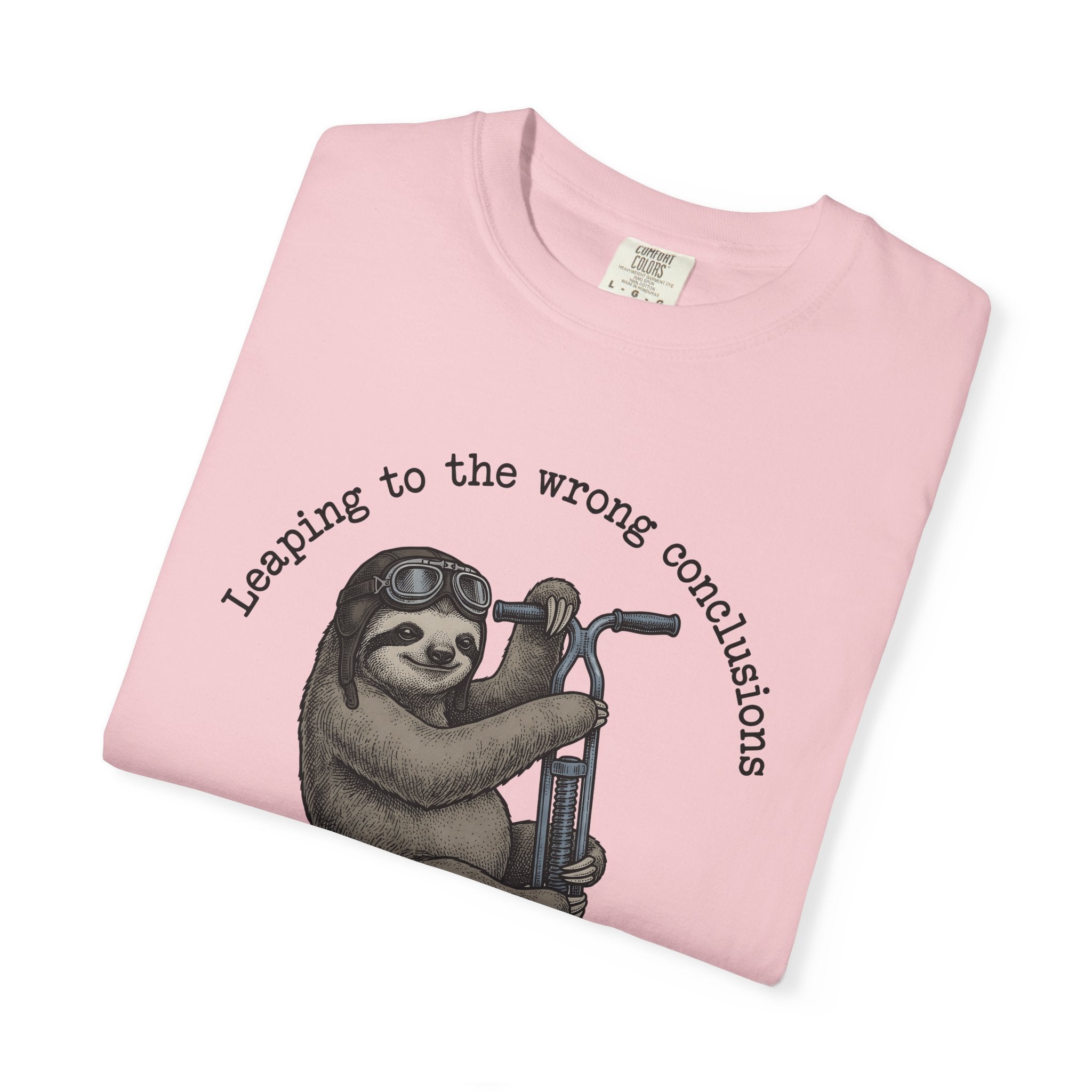 Sloth Pogo Shirt Funny Wildlife Gift Women Sketch Tee Sloth T-Shirt Humor Fan Drawing Graphic Retro Pilot Goggles Tshirt