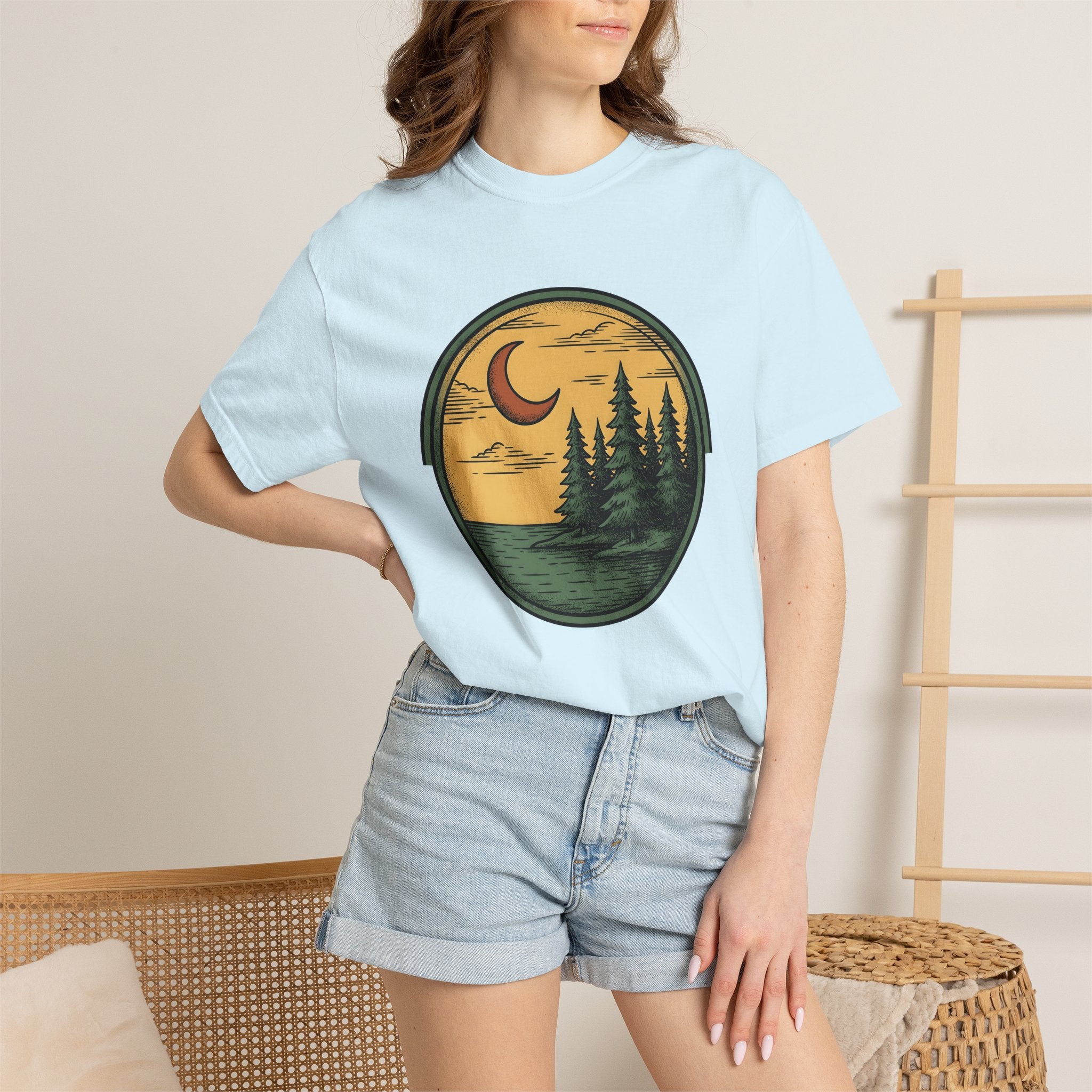 Pine Forest Shirt Nature Outdoors Gift Women Vintage Tee Evergreen T-Shirt Environmental Enthusiast Retro Tshirt Adventure Graphic Hand