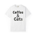 Coffee Cat Shirt Coffee Pet Gift Women Boho Tee Kitty Cat T-Shirt Coffee Fan Feline Graphic Tshirt Whimsical Paw Print Tshirt
