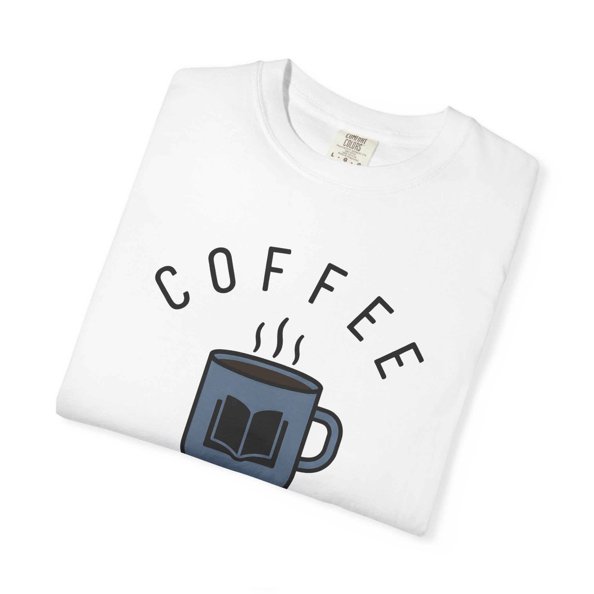 Espresso Cup Shirt Coffee Books Gift Women Sleek Tee Coffee Mug T-Shirt Coffee Fan Minimalist Tshirt Literary Graphic Chic Tome Tshirt