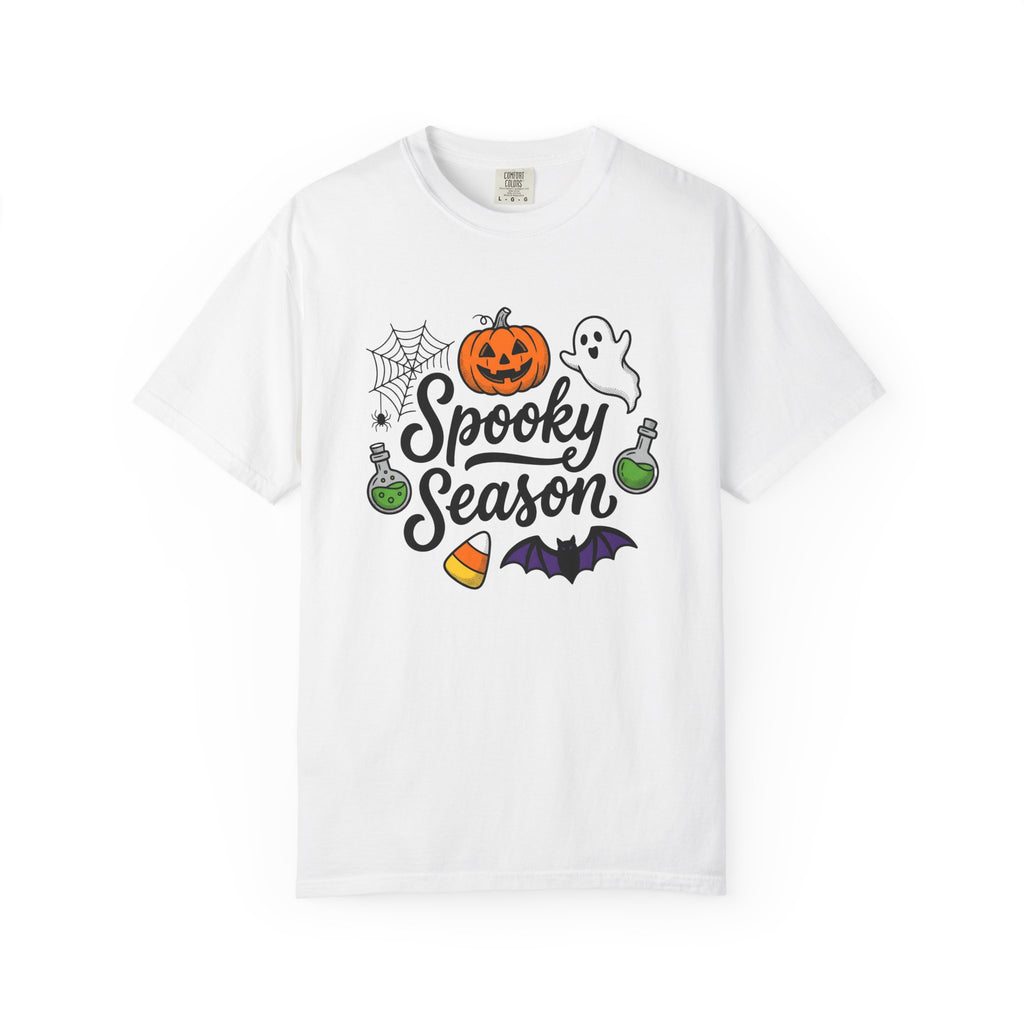 Pumpkin Ghost Bat Shirt Halloween Gathering Gift Women Illustration Tee Gourd T-Shirt Spooky Fan Digital Art Tshirt Party Graphic Line Art