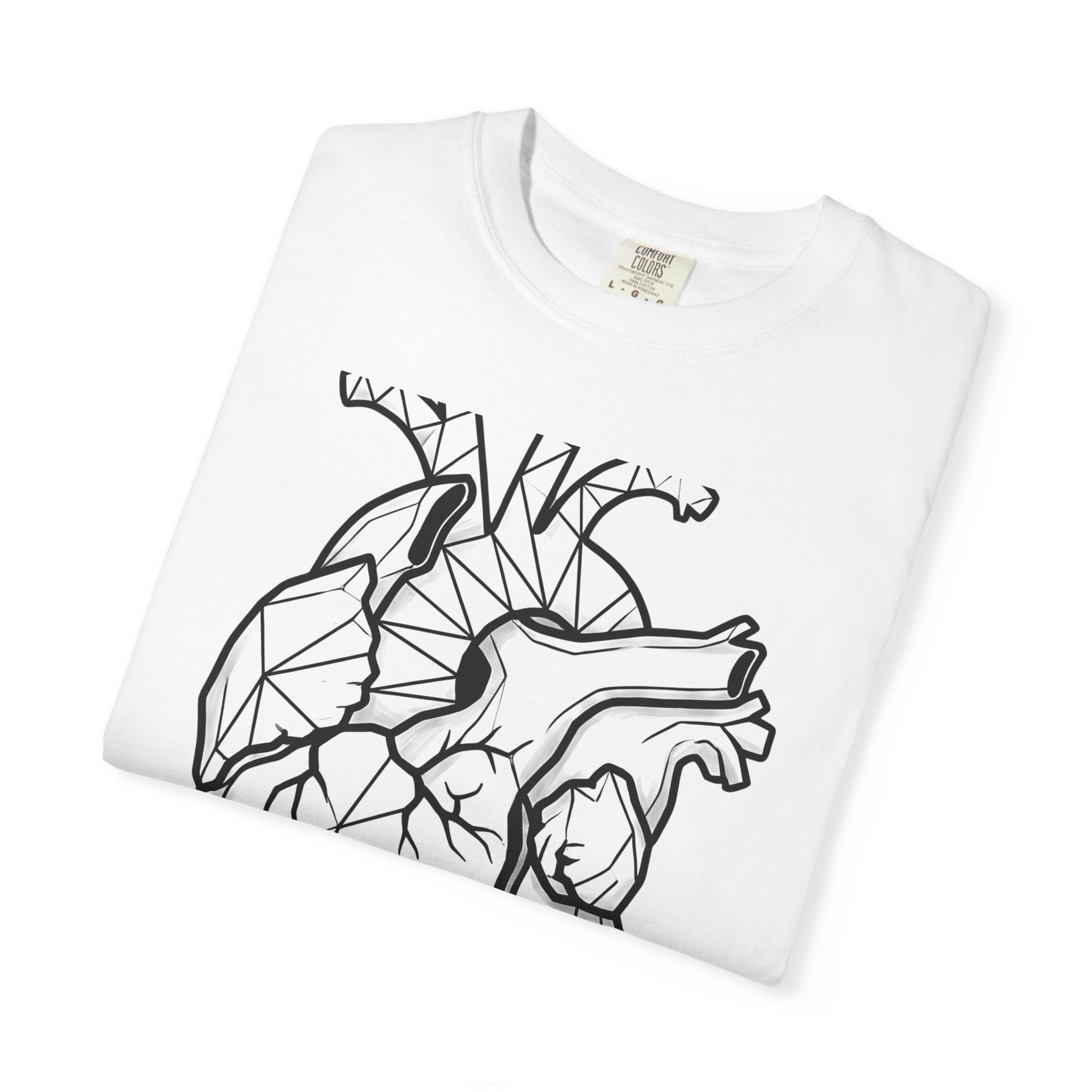 Angular Heart Shirt Boho Chic Ink Gift Women Sketch Tee Heart T-Shirt Bohemian Fan Doodle Tshirt Tattoo Graphic Graphic Stones Tshirt