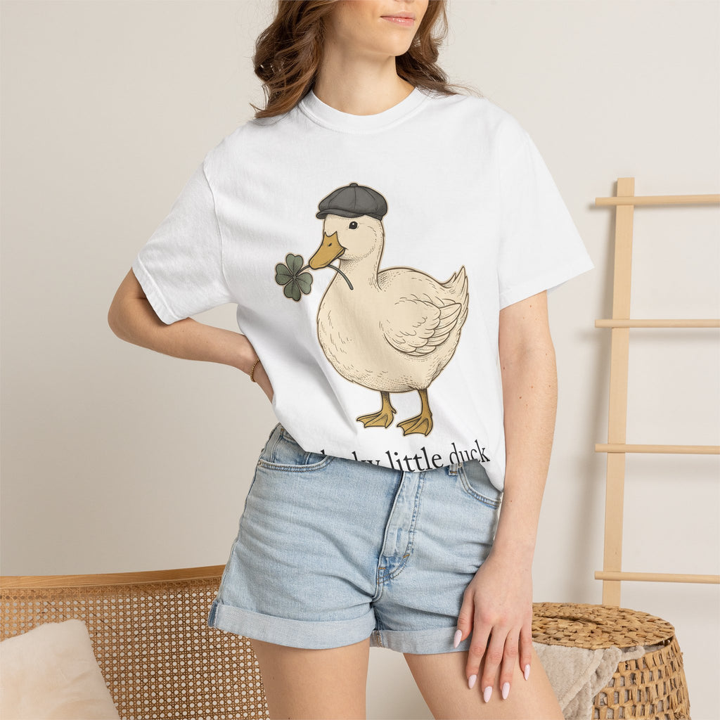 Duck Clover Shirt Holiday Animal Gift Women Cute Tee Shamrock T-Shirt Vacation Fan Cute Tshirt Wildlife Graphic Vintage Cap Tshirt