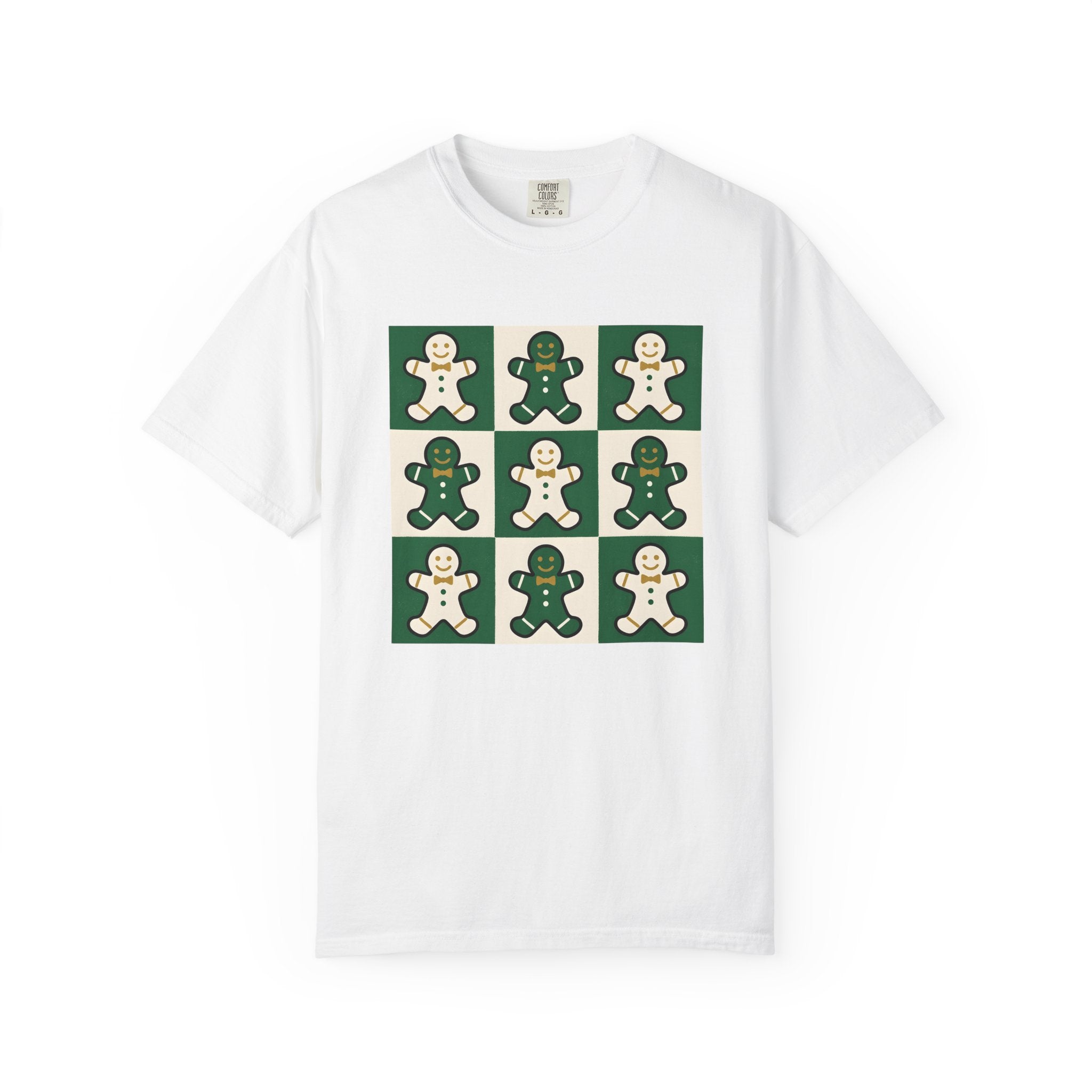 Gingerbread Treat Shirt Christmas Dessert Gift Women Modern Tee Cookie T-Shirt Christmas Fan Cookie Tshirt Sweet Graphic Classic Ribbon Bow
