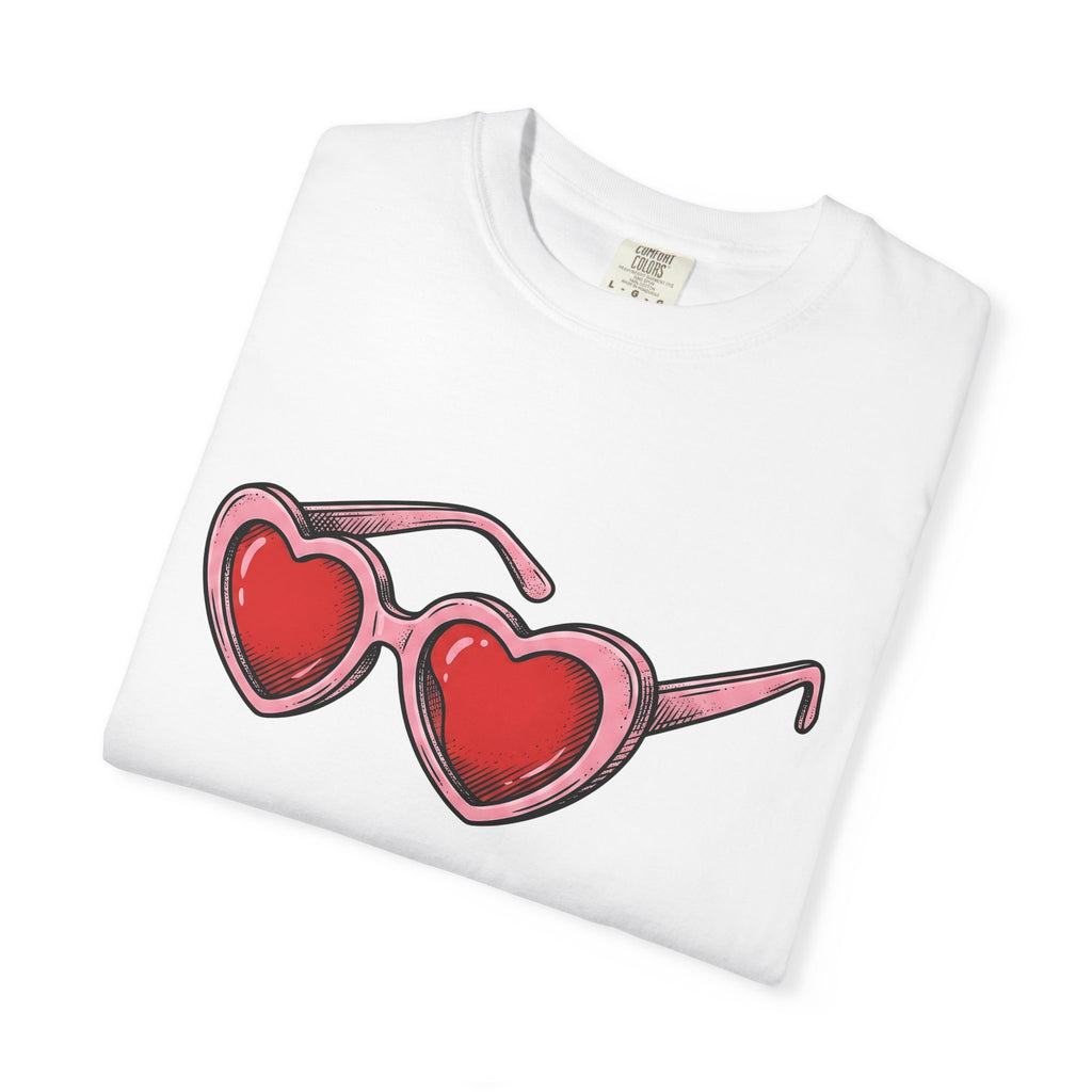 Valentine Sunglasses Shirt Valentine Affection Gift Women Line Art Tee Shades T-Shirt Valentine Fan Minimalist Tshirt Love Graphic Cartoon