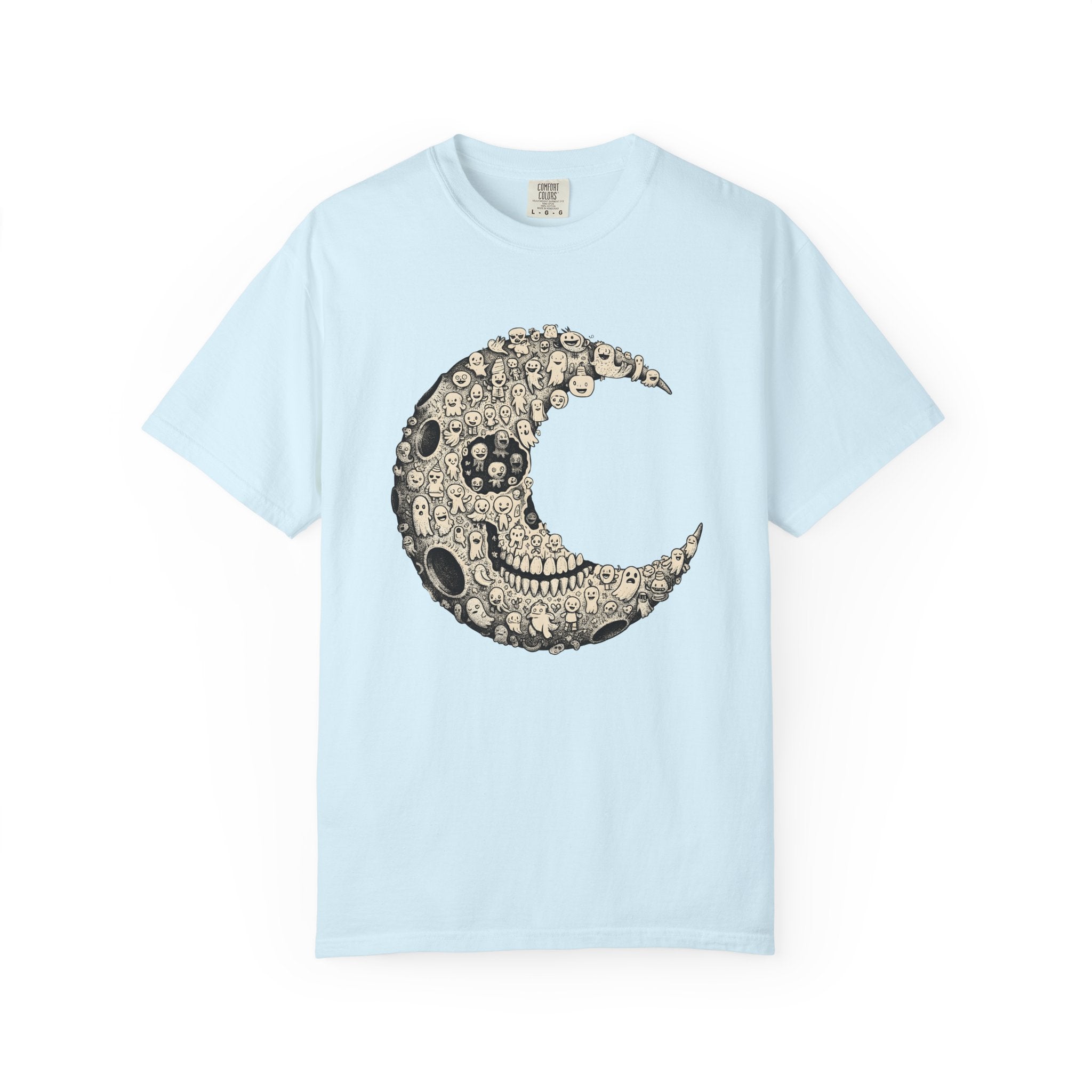 Crescent Moon Shirt Boho Chic Zodiac Gift Women Rustic Tee Lunar T-Shirt Bohemian Enthusiast Vintage Tshirt Astrology Graphic Sketch