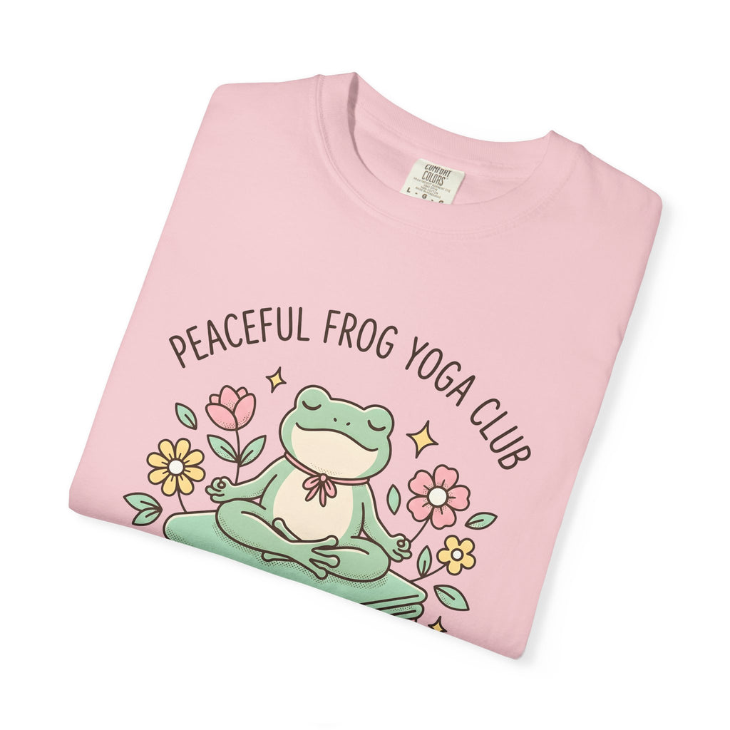 Frog Pose Shirt Yoga Wildlife Gift Women Cartoon Tee Asana T-Shirt Yoga Enthusiast Comic Tshirt Animal Graphic Muted Floral Tshirt
