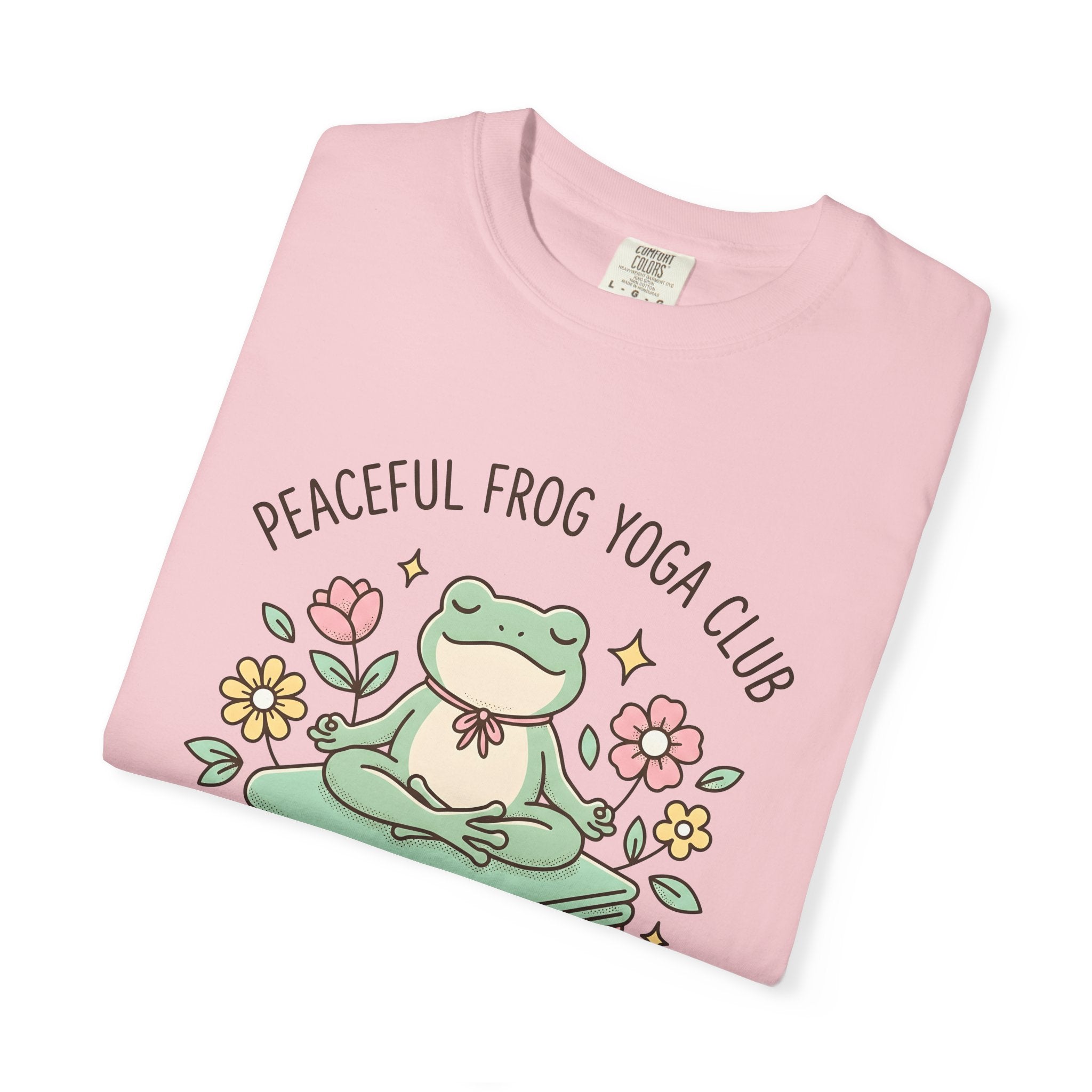 Frog Pose Shirt Yoga Wildlife Gift Women Cartoon Tee Asana T-Shirt Yoga Enthusiast Comic Tshirt Animal Graphic Muted Floral Tshirt