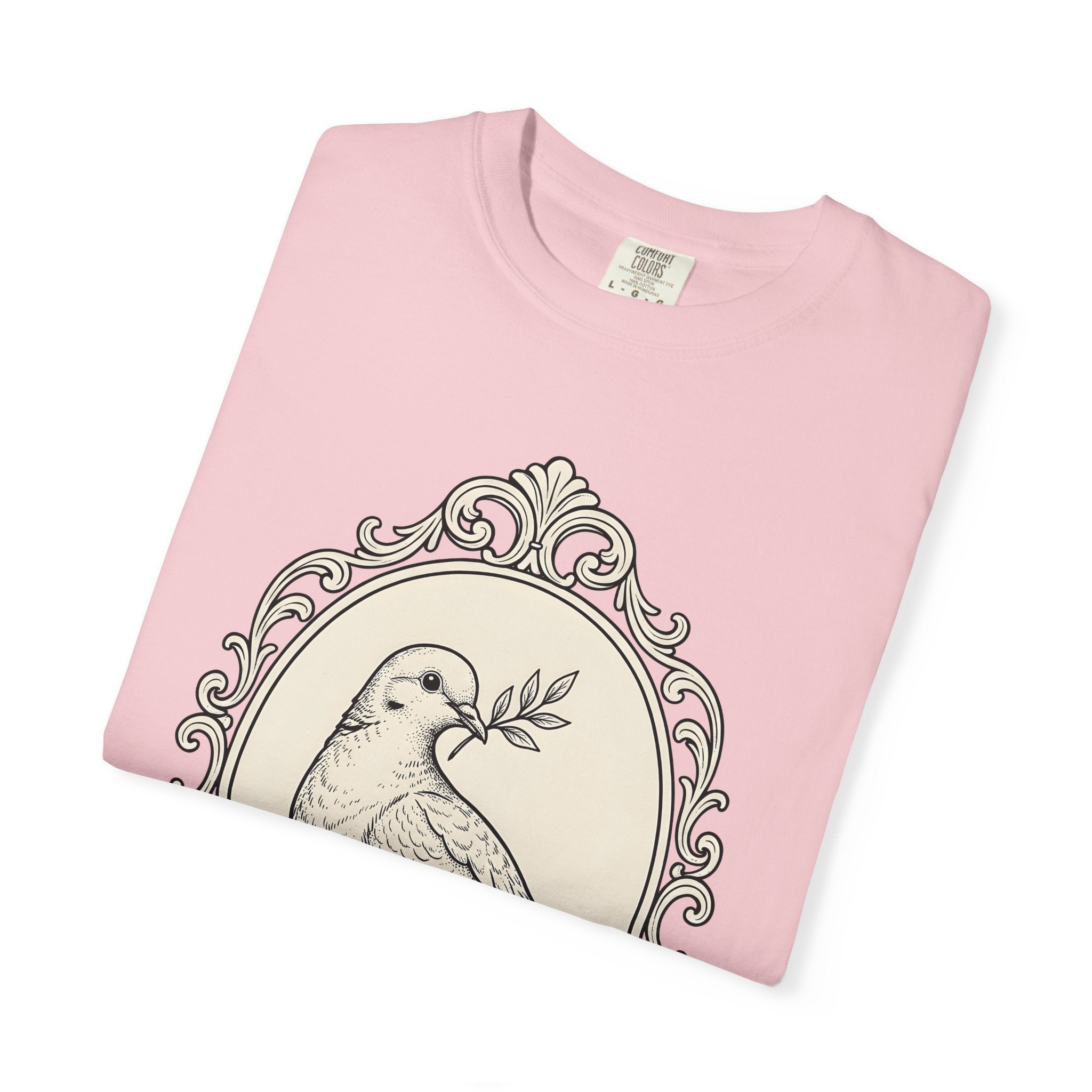 Dove Shirt Easter Harmony Gift Women Sketch Tee Pigeon T-Shirt Easter Fan Dove Drawing Retro Branch Tshirt