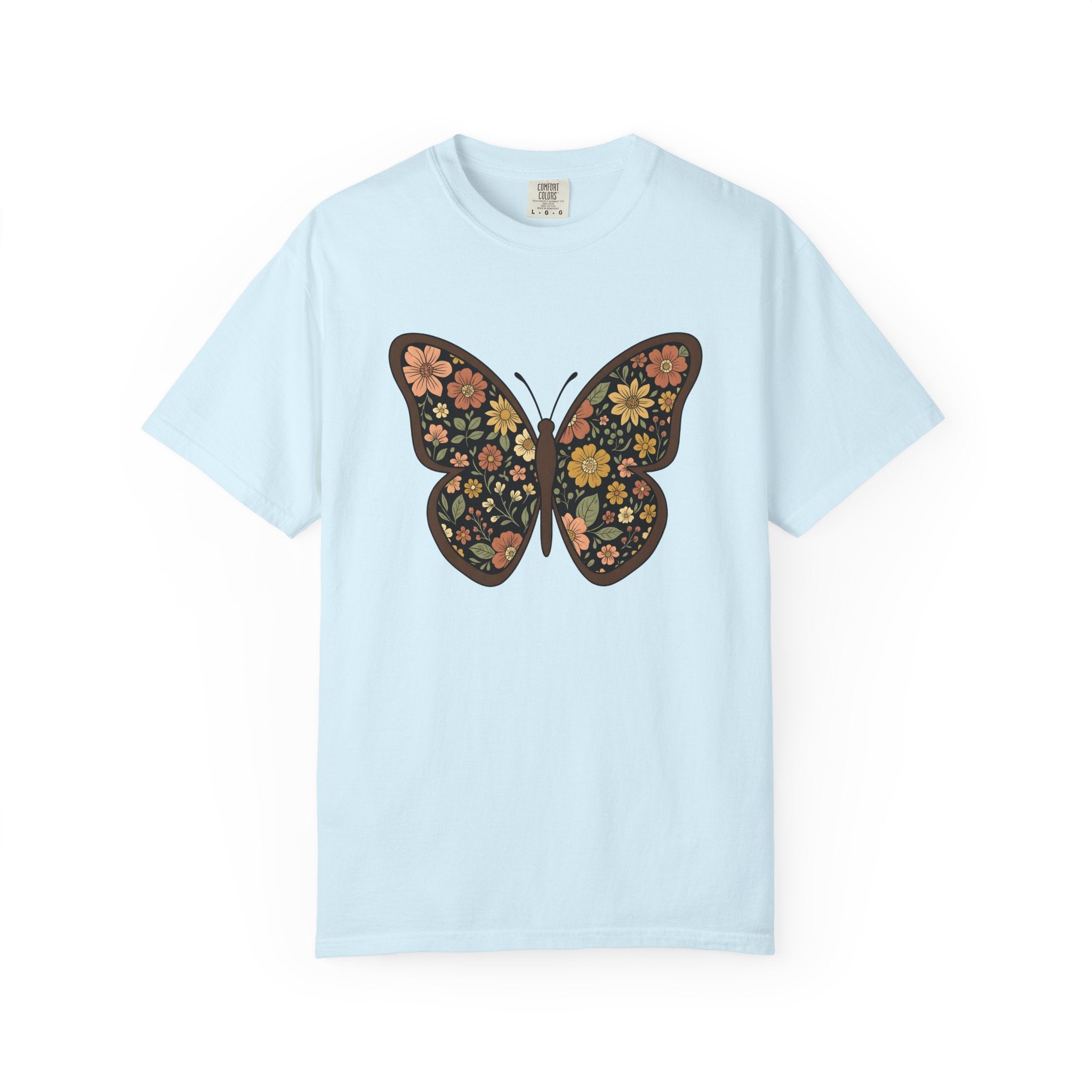 Butterfly Bloom Shirt Boho Chic Wildlife Gift Women Tribal Tee Butterfly T-Shirt Bohemian Fan Tribal Tshirt Wildlife Graphic Shabby Chic