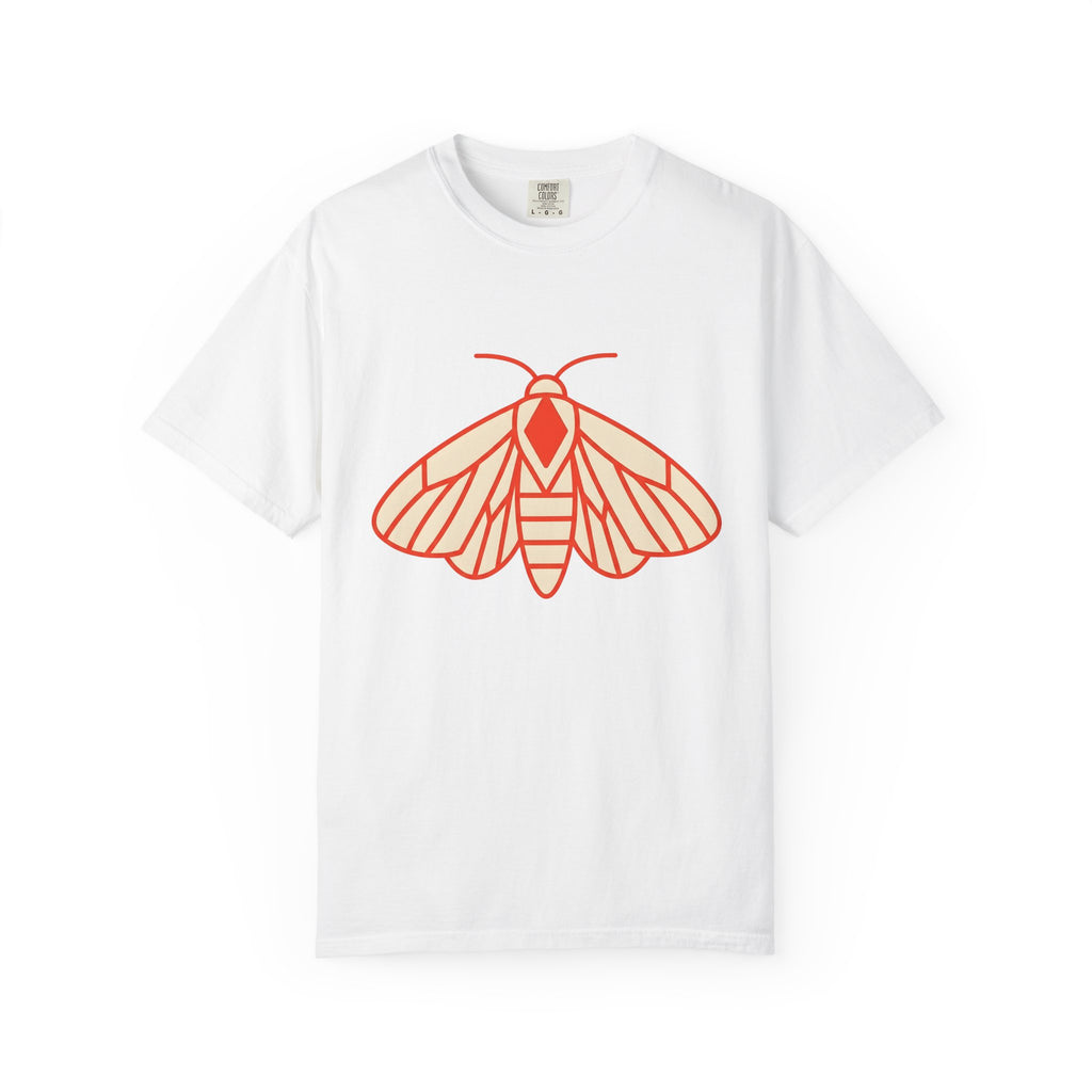 Moth Illustration Shirt Boho Chic Outdoors Gift Women Simple Tee Moth T-Shirt Bohemian Fan Minimalist Tshirt Nature Graphic Contemporary