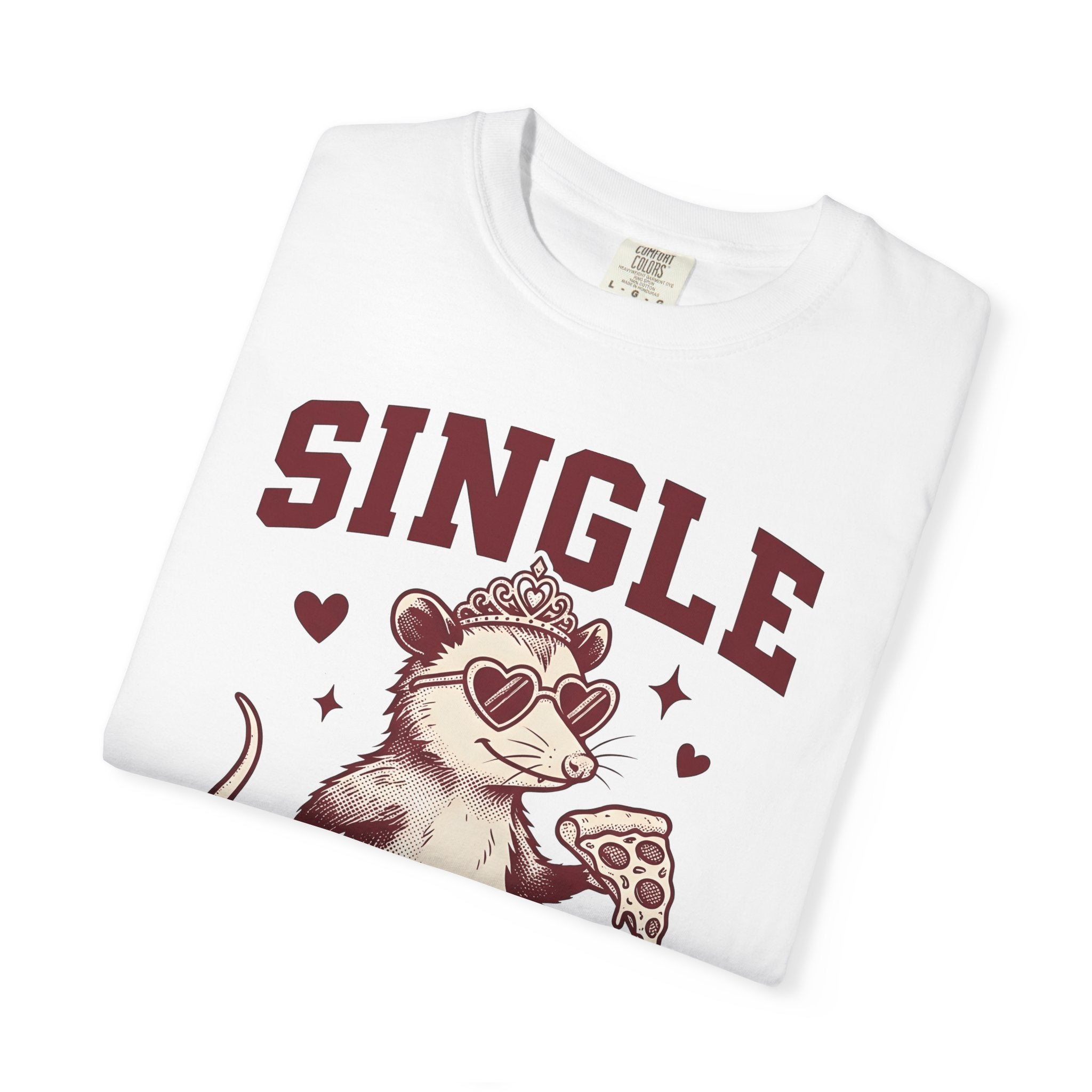 Possum Pizza Shirt Valentines Day Animal Gift Women Vintage Tee Pizza T-Shirt Valentine Fan Distressed Tshirt Creature Graphic Retro Hearts