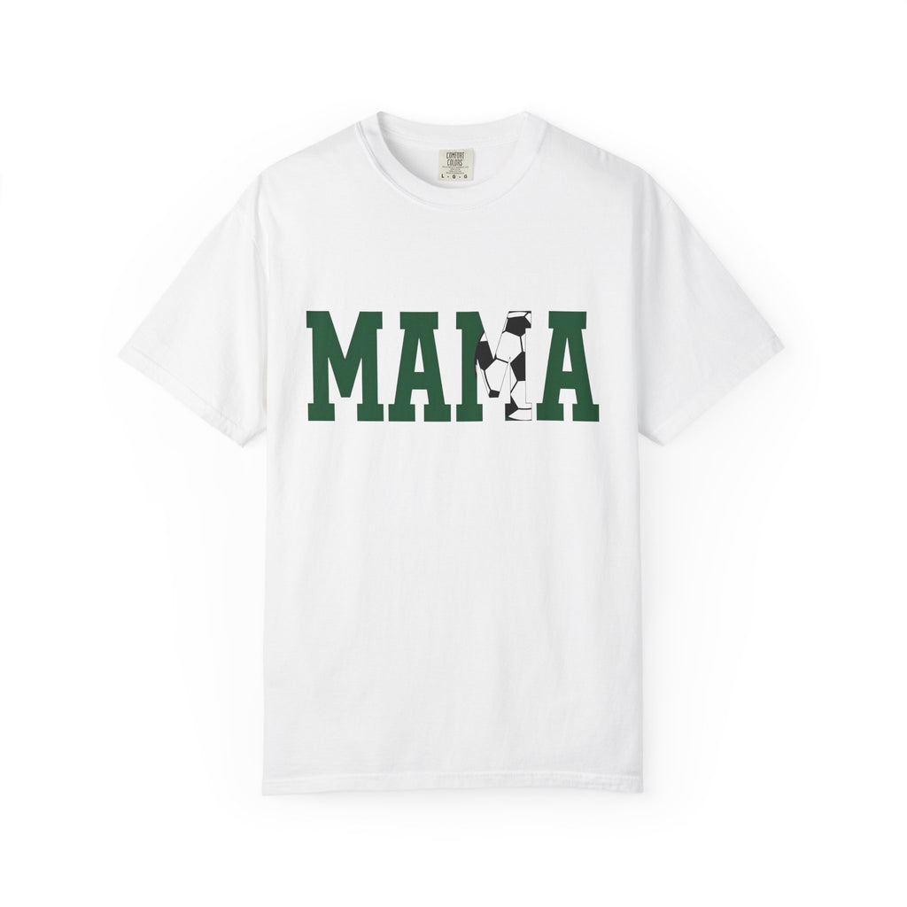 Soccer Ball Text Shirt Moms Sports Gift Women Bold Tee Football T-Shirt Mom Fan Bold Typography Tshirt Athlete Graphic Retro Sports Tshirt