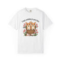 Corgi Dogs Shirt Dog Blossom Gift Women Line Art Tee Pembroke Welsh Corgi T-Shirt Dog Fan Illustrated Graphic Tshirt Hand Drawn Flower