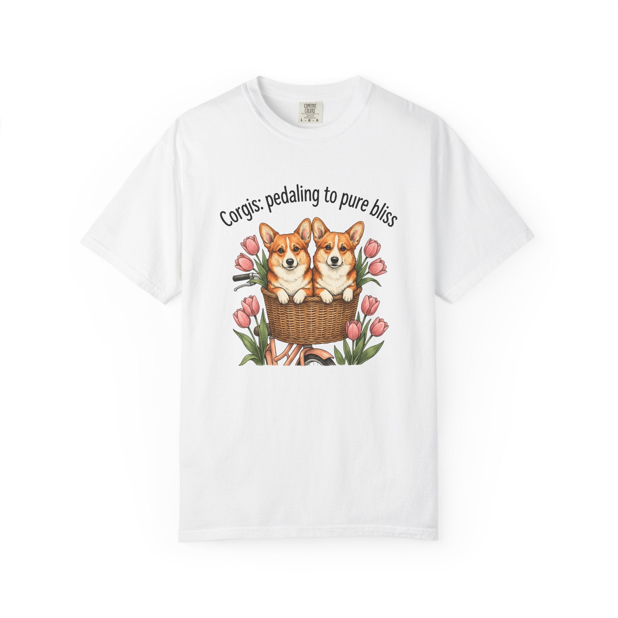 Corgi Dogs Shirt Dog Blossom Gift Women Line Art Tee Pembroke Welsh Corgi T-Shirt Dog Fan Illustrated Graphic Tshirt Hand Drawn Flower