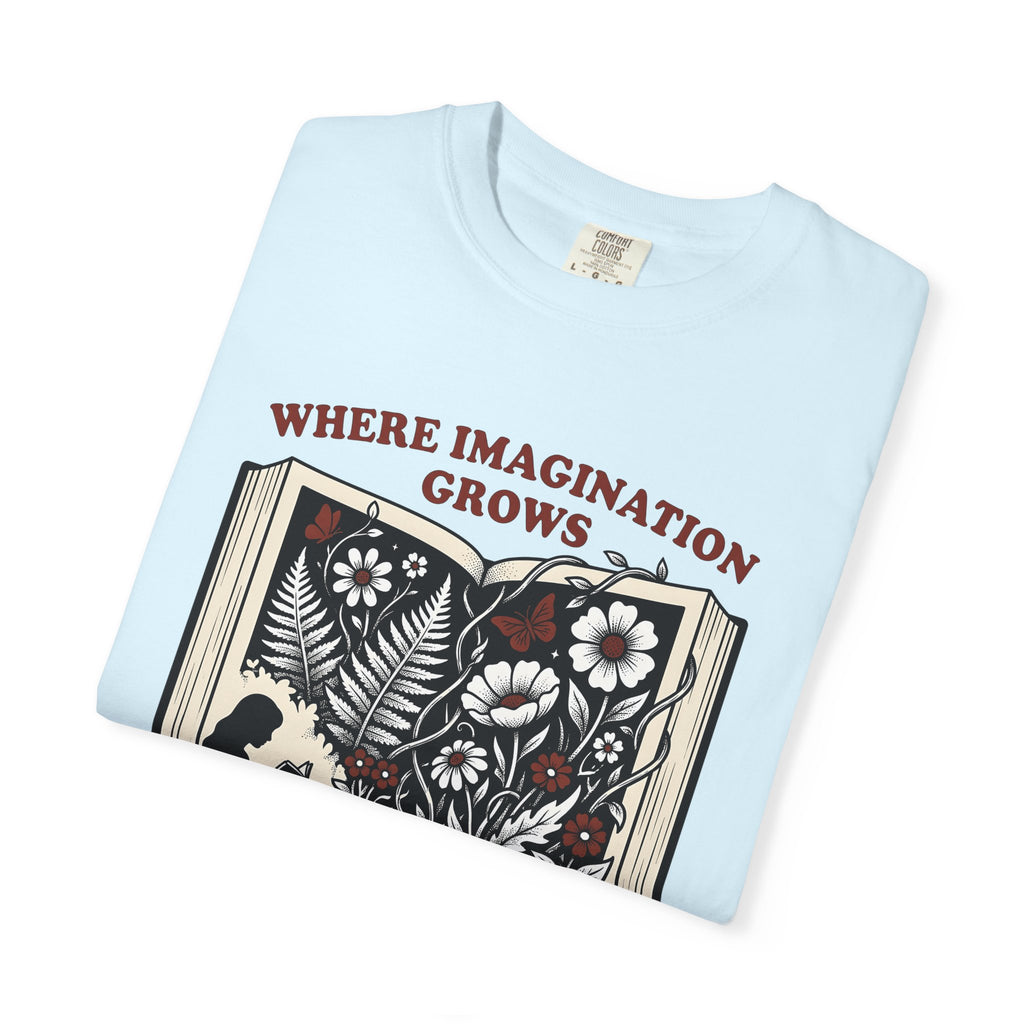 Open Book Florals Shirt Book Landscape Gift Women Antique Tee Floral Page T-Shirt Bibliophile Enthusiast Vintage Tshirt Scenic Graphic