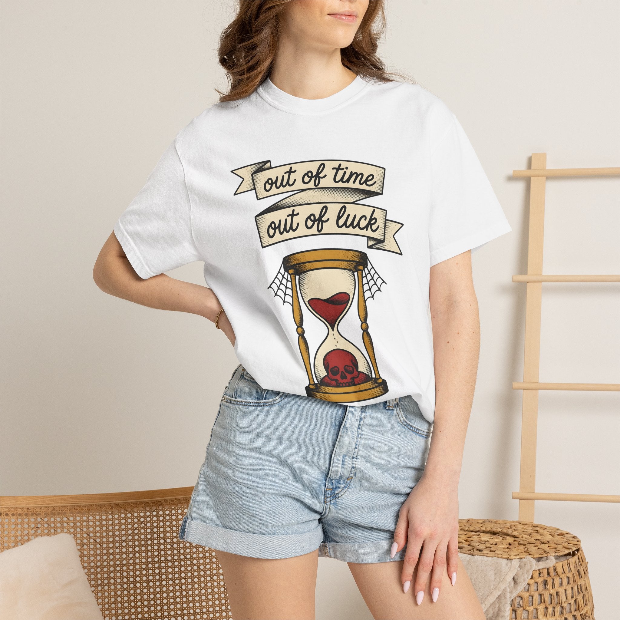 Timepiece Skull Shirt Gothic Autumn Gift Women Sketch Tee Clock T-Shirt Dark Fan Drawing Graphic Hand Drawn Webbing Tshirt