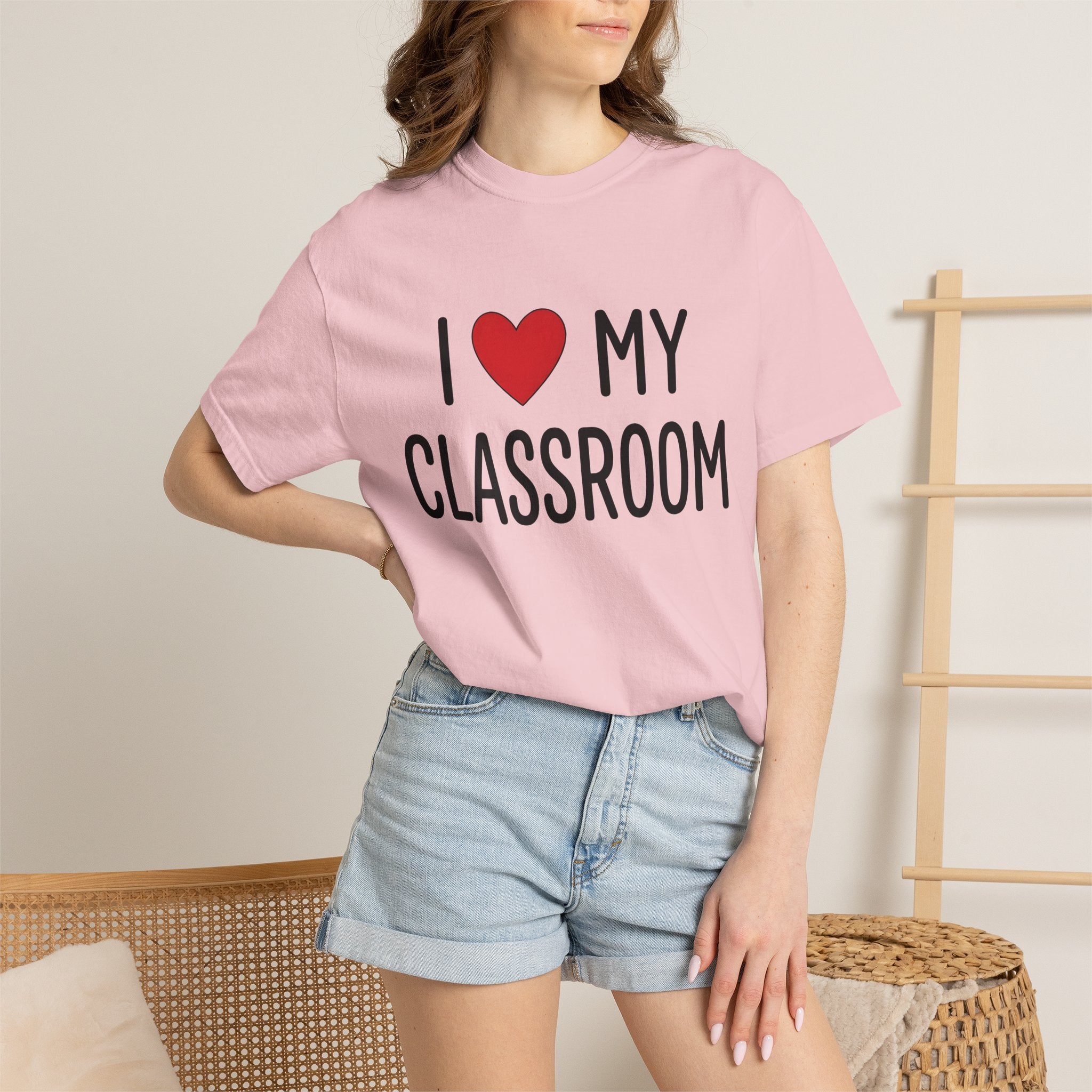 Heart Classroom Shirt Teacher School Gift Women Bold Tee Classroom T-Shirt Educator Enthusiast Graphic Tshirt Simple Design Illustration