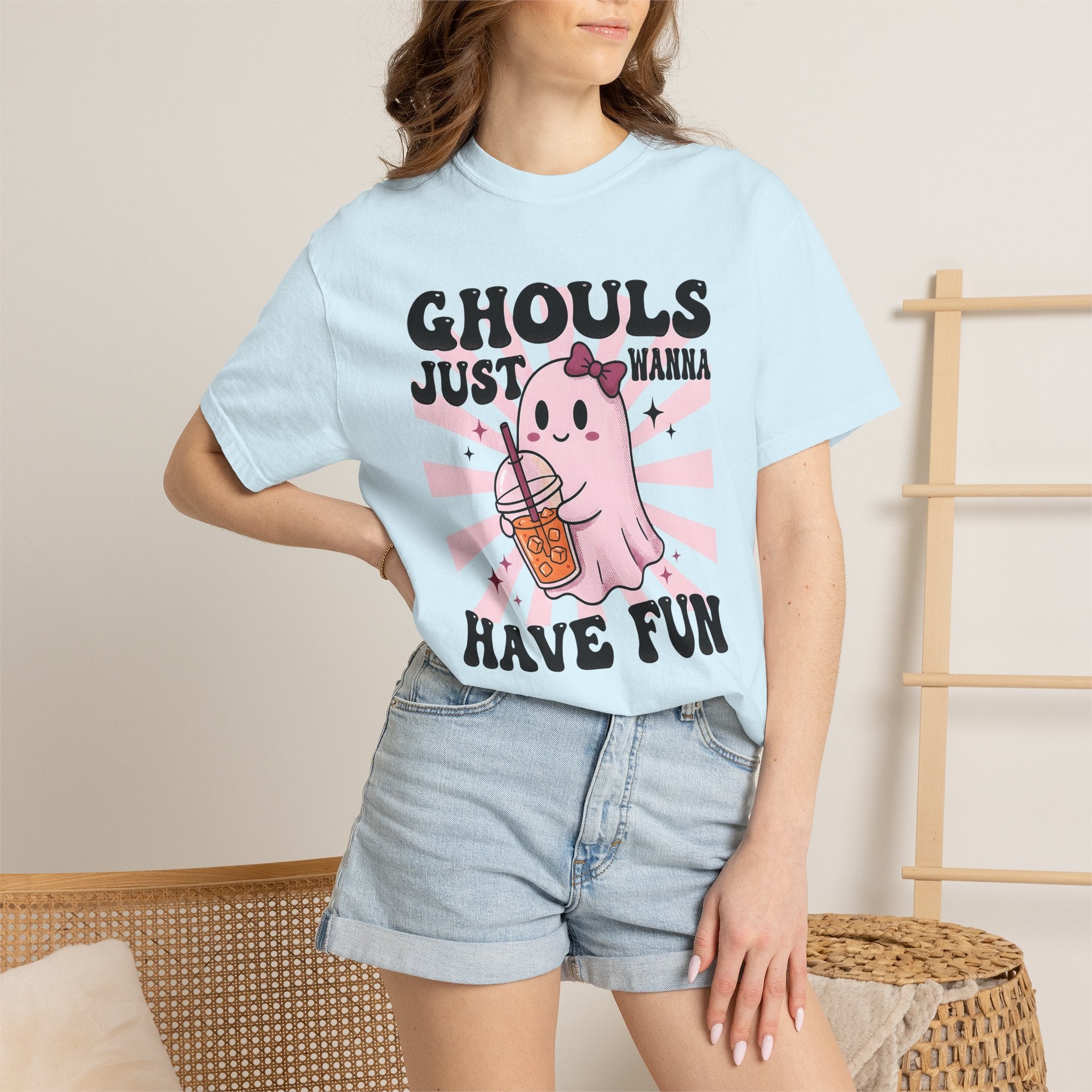 Spooky Bubble Tea Shirt Halloween Sweet Gift Women Cute Tee Boba T-Shirt Horror Fan Kawaii Tshirt Dessert Graphic Vintage Ribbon Tshirt