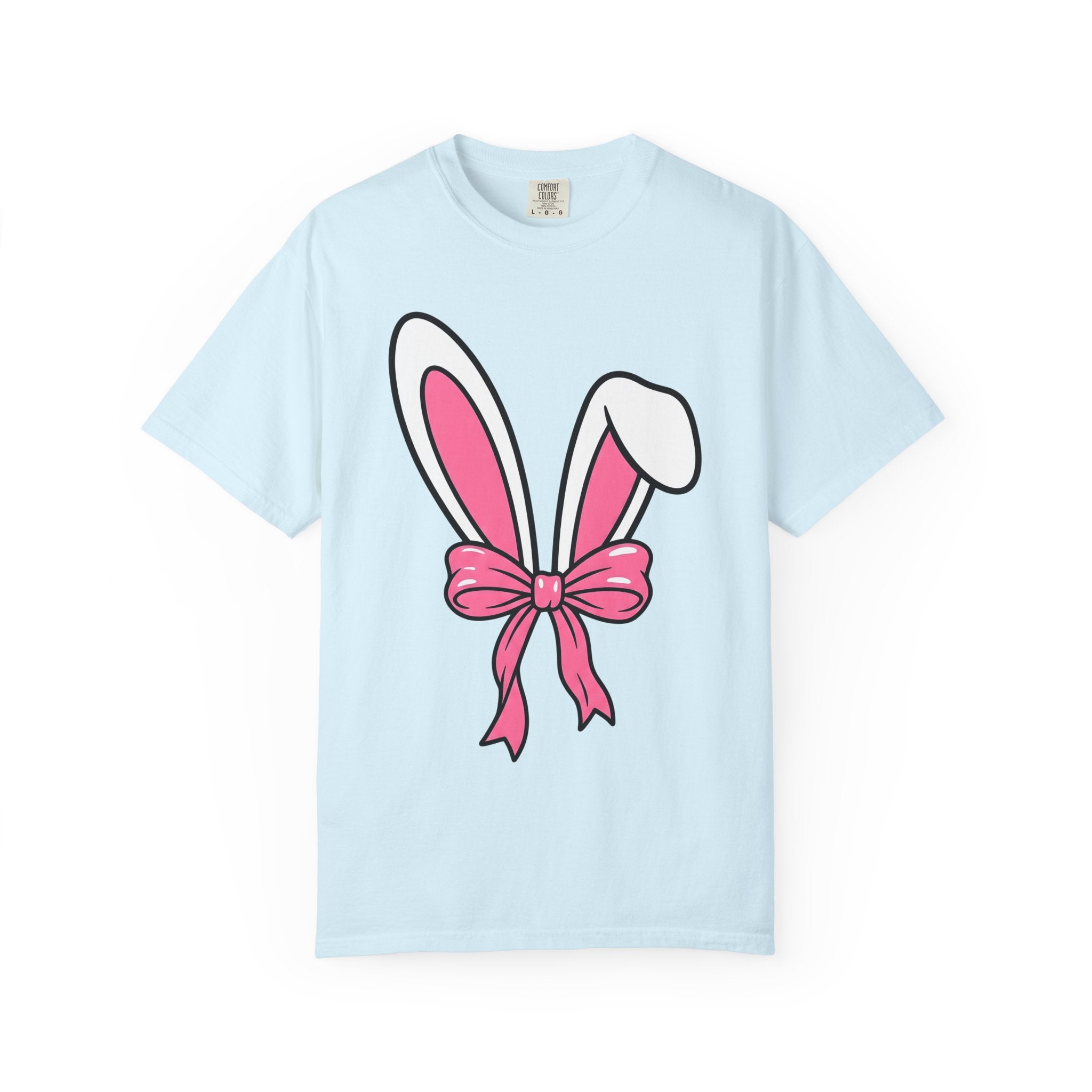 Bunny Ears Shirt Easter Animal Gift Women Cartoon Tee Rabbit Ears T-Shirt Easter Fan Bunny Tshirt Cute Graphic Simple Animal Illustration